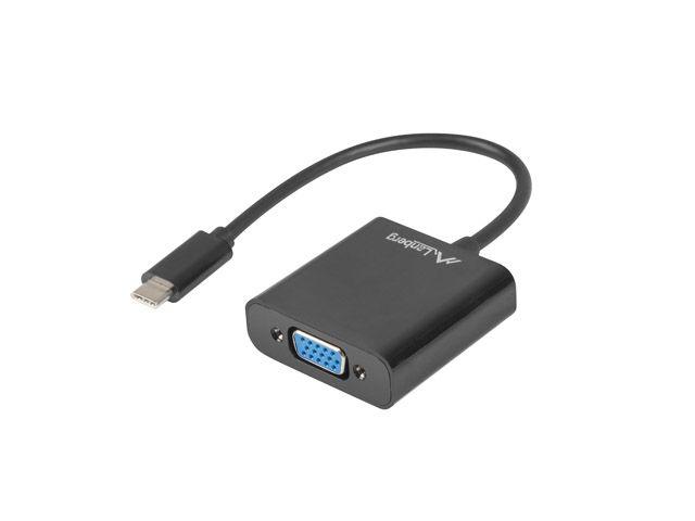 Adaptador USB-C para VGA LANBERG AD-UC-VG-01 (15 cm - Preto)