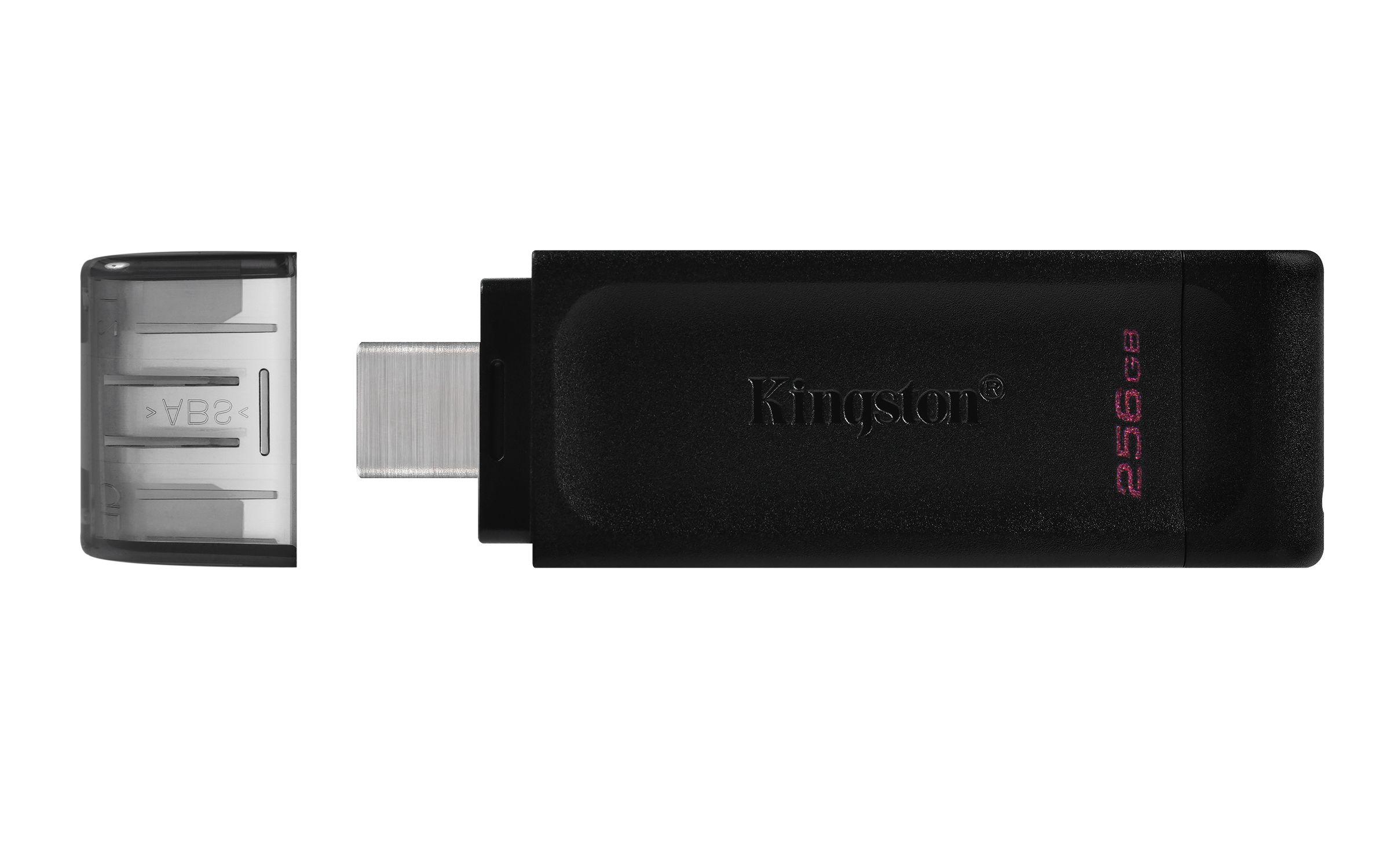 Pen USB KINGSTON DataTraveler 70 (USB Type-C - 3.2 Gen 1 - Tampa - Preto) — miniatura 3