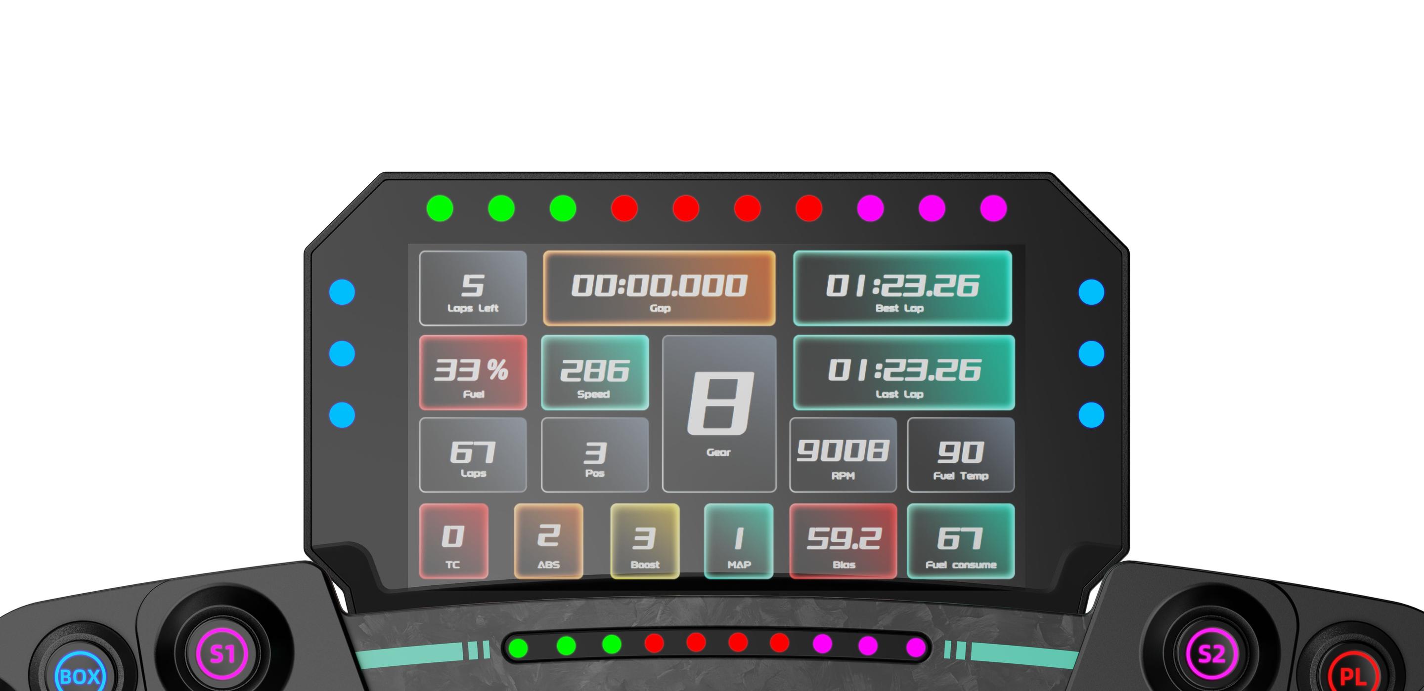Dashboard de Simulação MOZA RACING CM2 (LCD tátil 5" 720p - Preto) — miniatura 2
