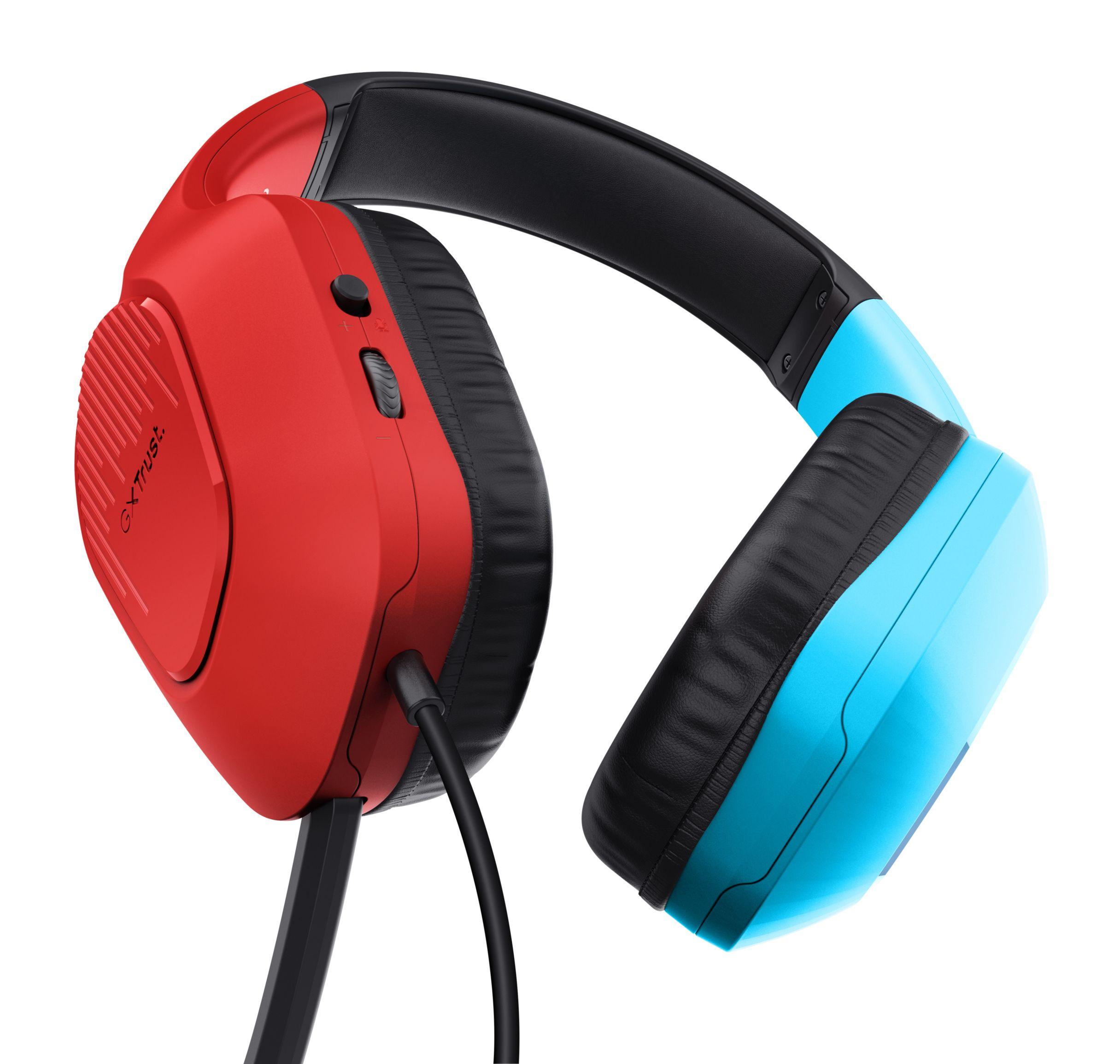 Headset Gaming TRUST GXT 416S Zirox (Binaural - Com fios - Circum-aural - Preto, Ciano e Vermelho) — miniatura 3
