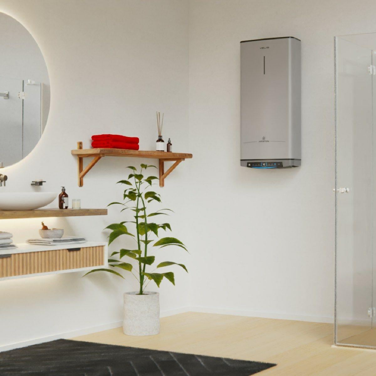 Termoacumulador ARISTON VELIS TECH DRY WIFI 50 (80 °C - Altura 79,7 cm - 51 cm - Preto e Branco) — miniatura 4
