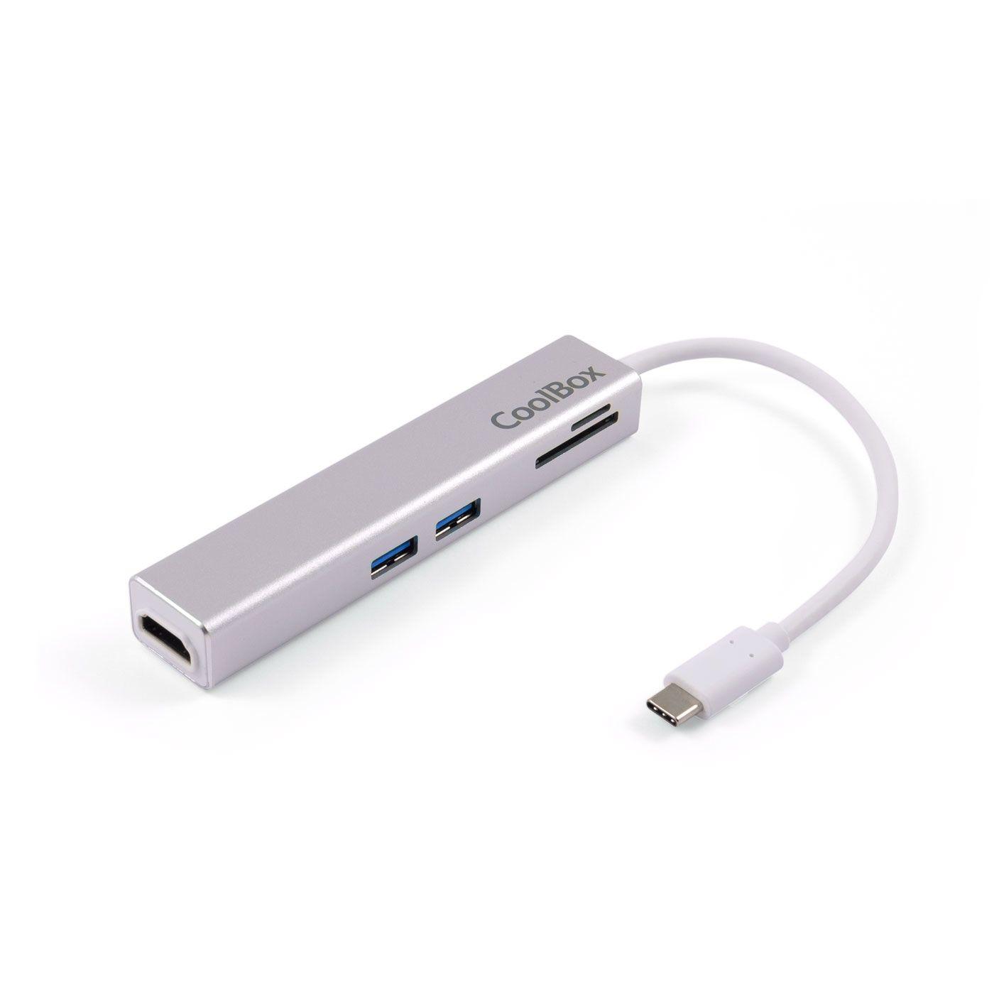 Hub USB-C COOLBOX miniDock USB-C Lite (0,14 m - Universal - Branco) — miniatura 3