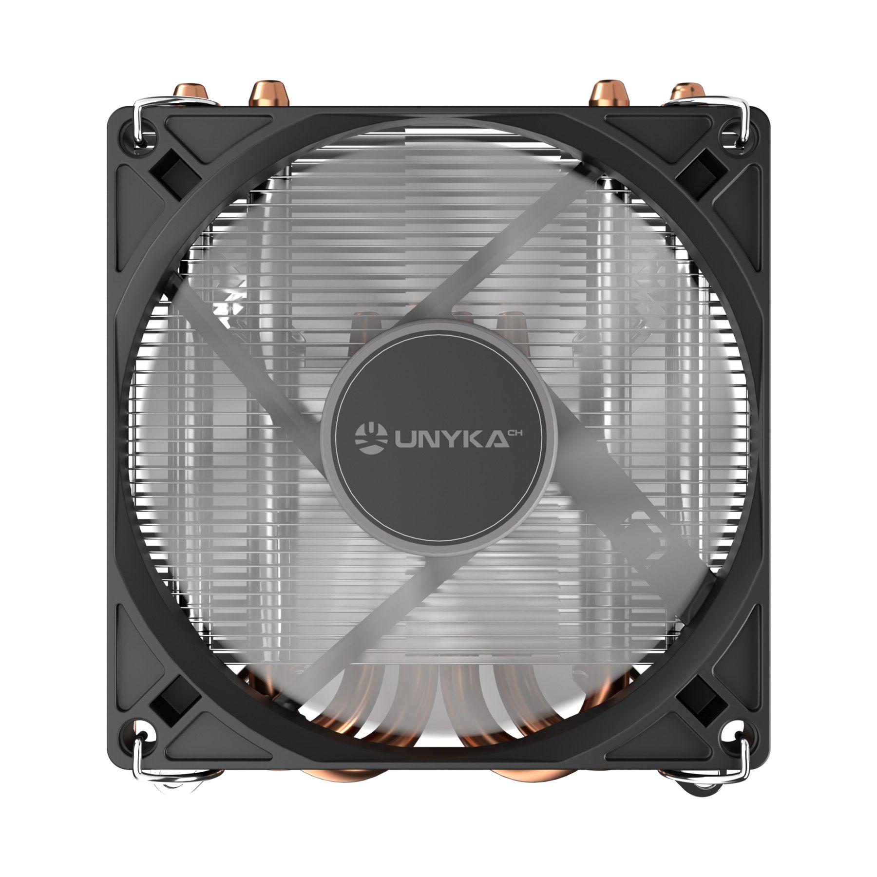Dissipador de CPU UNYKACH UNYCOOL H37 (90 mm - 3000 RPM - 4-pin - Preto e Branco), miniatura 5