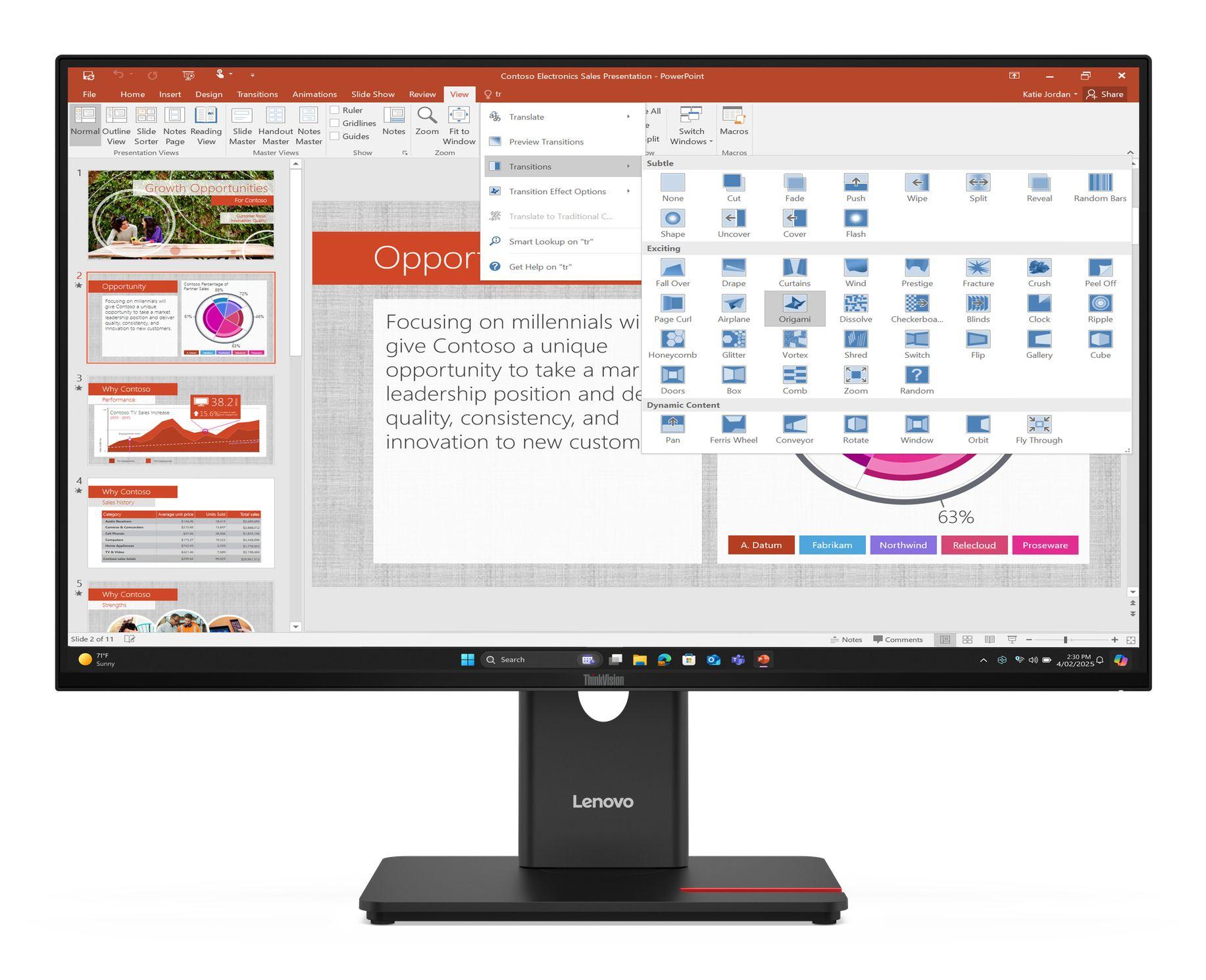 Monitor LENOVO ThinkVision T27-40 (27" - IPS - 120 Hz - Preto)