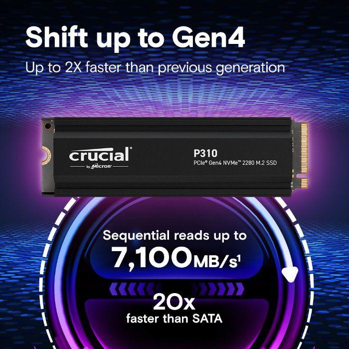 Disco SSD Interno CRUCIAL P310 (1 TB - M.2 2280 - PCIe 4.0 NVMe), miniatura 2