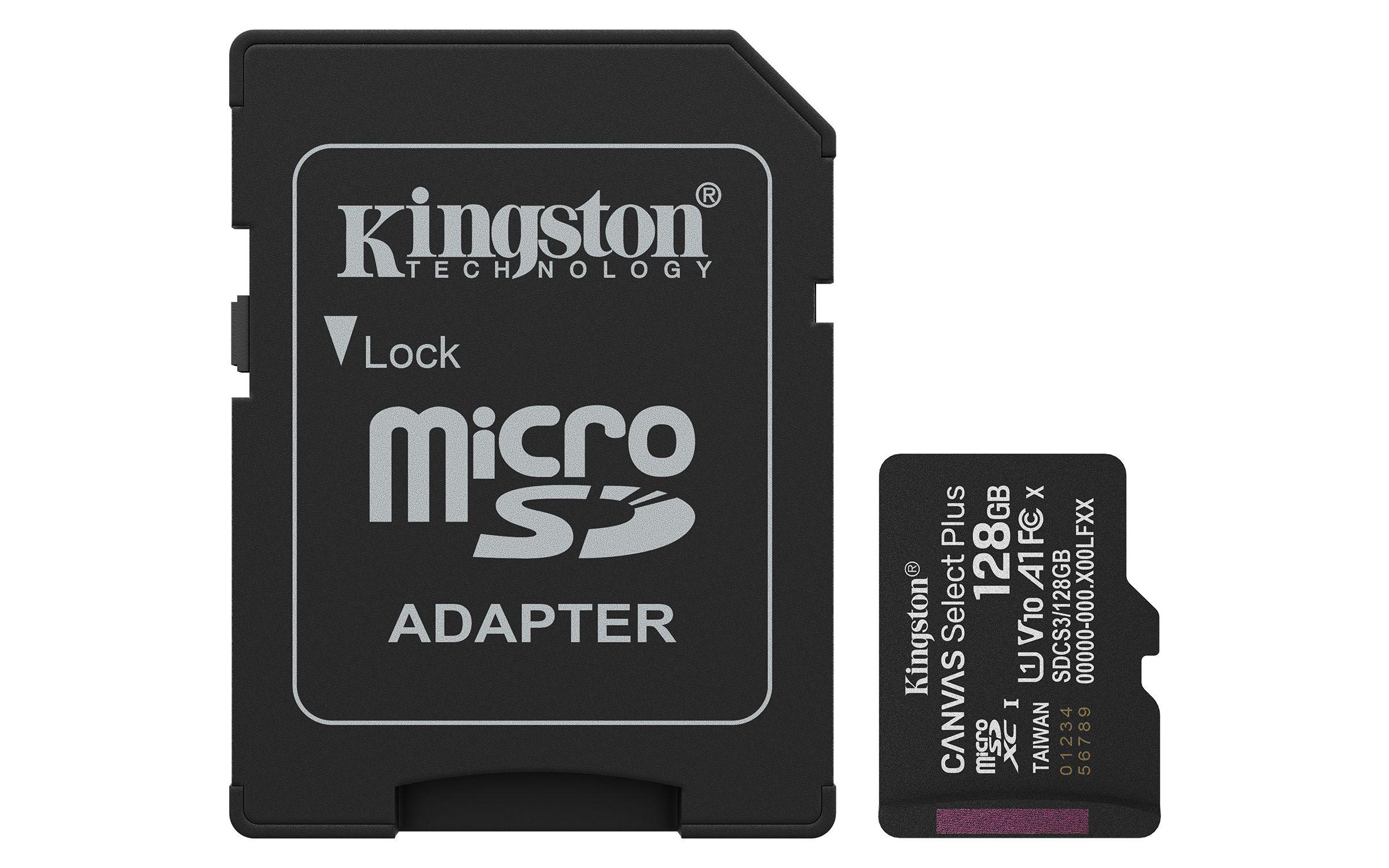 Cartão de Memória KINGSTON Canvas Select Plus SDCS3/128GB (128GB - Classe 10 - 150 MB/s - Preto)