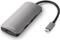 Adaptador Multiportas USB-C SHARKOON USB 3.0 Type C Multiport Adapter (Cinzento-escuro)