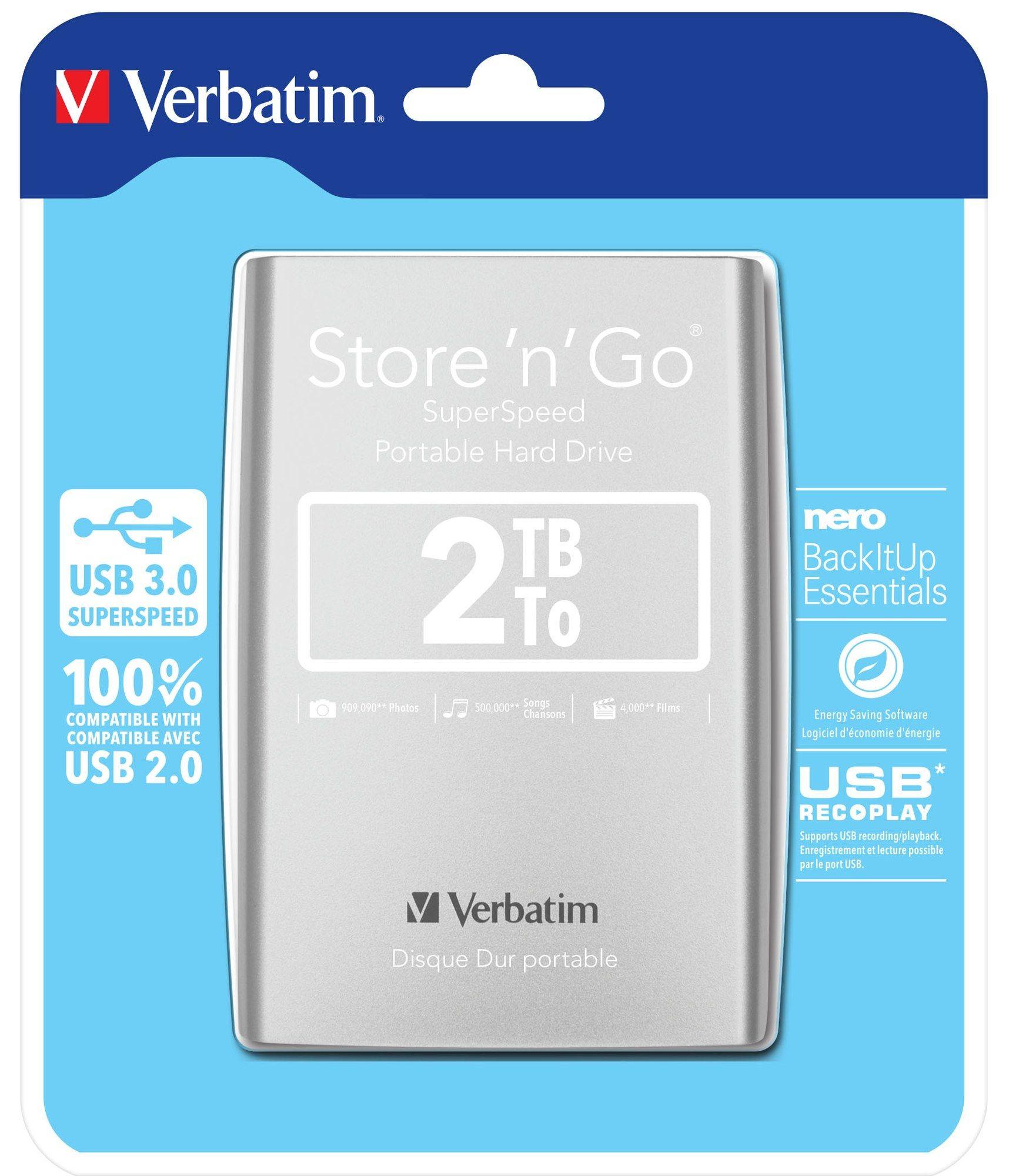 Disco Rígido Externo VERBATIM Store 'n' Go (2 TB - 2,5" - USB 3.2 Gen 1 - Prateado) — miniatura 2