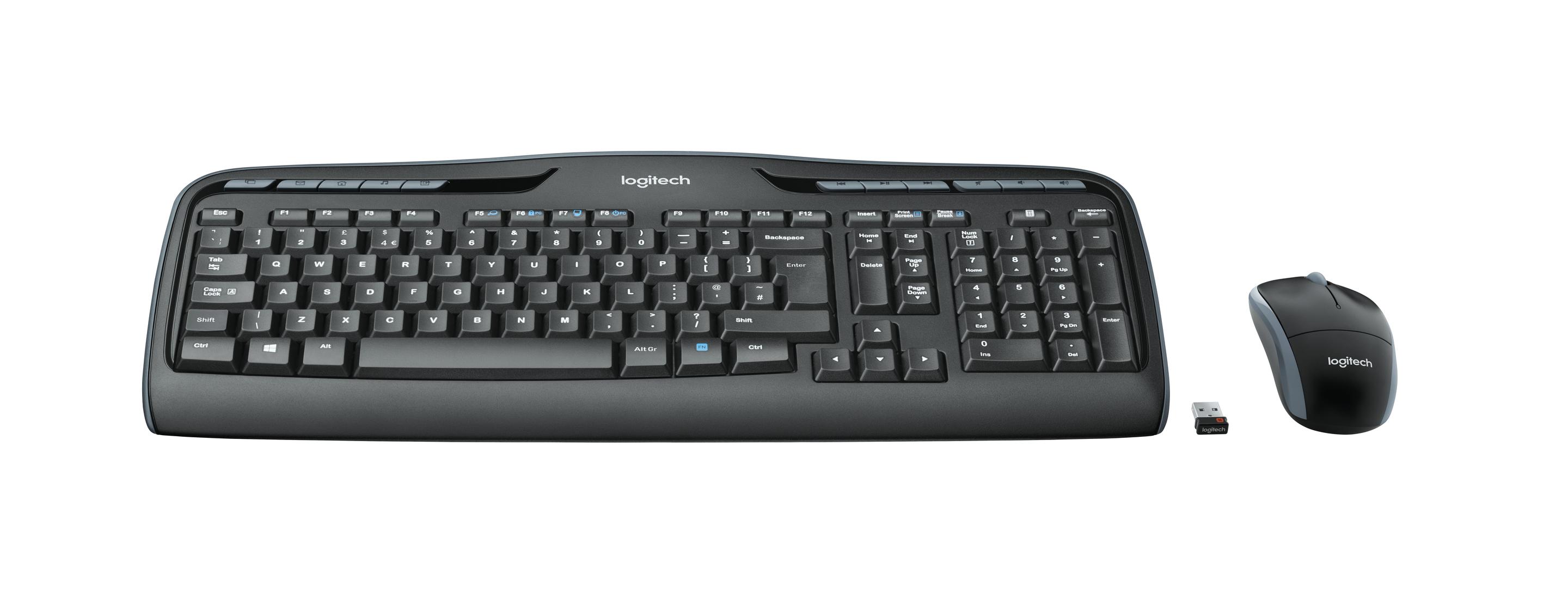 Teclado e Rato LOGITECH MK330 (Alemão - Tamanho completo - USB - Preto)