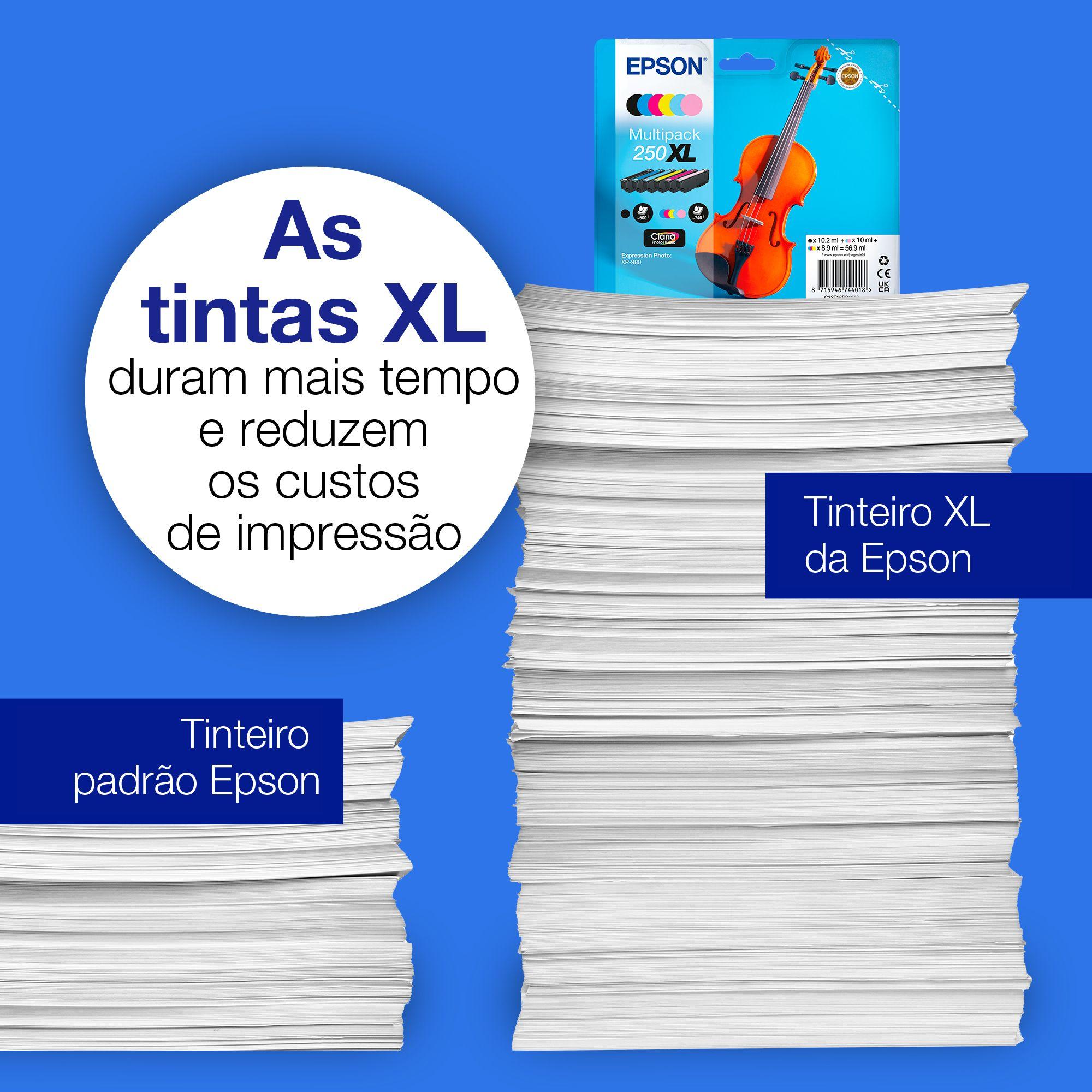 Tinteiro EPSON T16P8 250XL (Multipack 6 Cores - Preto, Ciano, Ciano Claro, Magenta, Magenta Claro e Amarelo) — miniatura 4