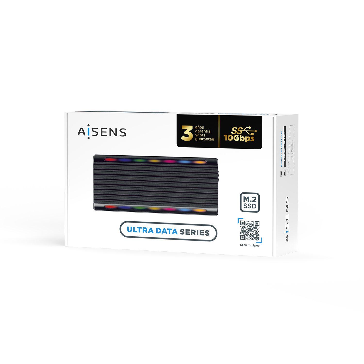 Caixa Externa M.2 SSD AISENS ASM2-RGB012B (M.2 - USB-C USB 3.2 Gen 2 - Preto) — miniatura 7