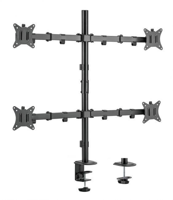 Suporte de Secretária para 4 Monitores EQUIP 650159 (75 x 75 mm e 100 x 100 mm - 100 x 100 mm - 75 x 75 mm - Preto)