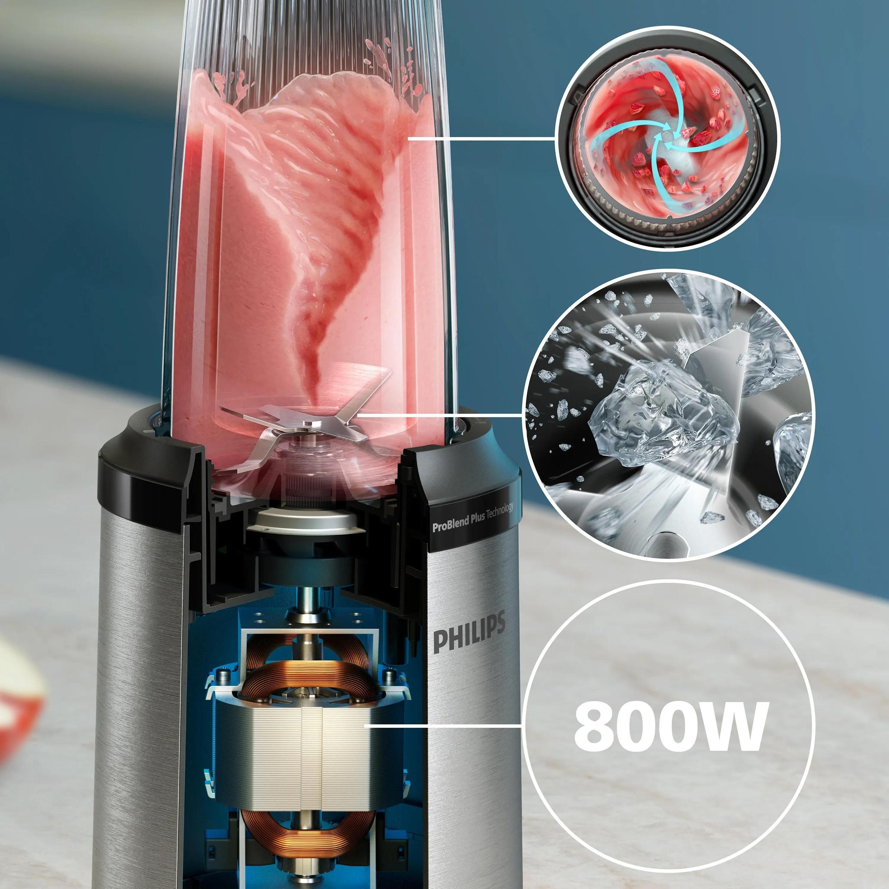 Liquidificadora PHILIPS HR2764/00 (Liquidificador - 800 W - 18000 RPM - Preto e Aço inoxidável), miniatura 2