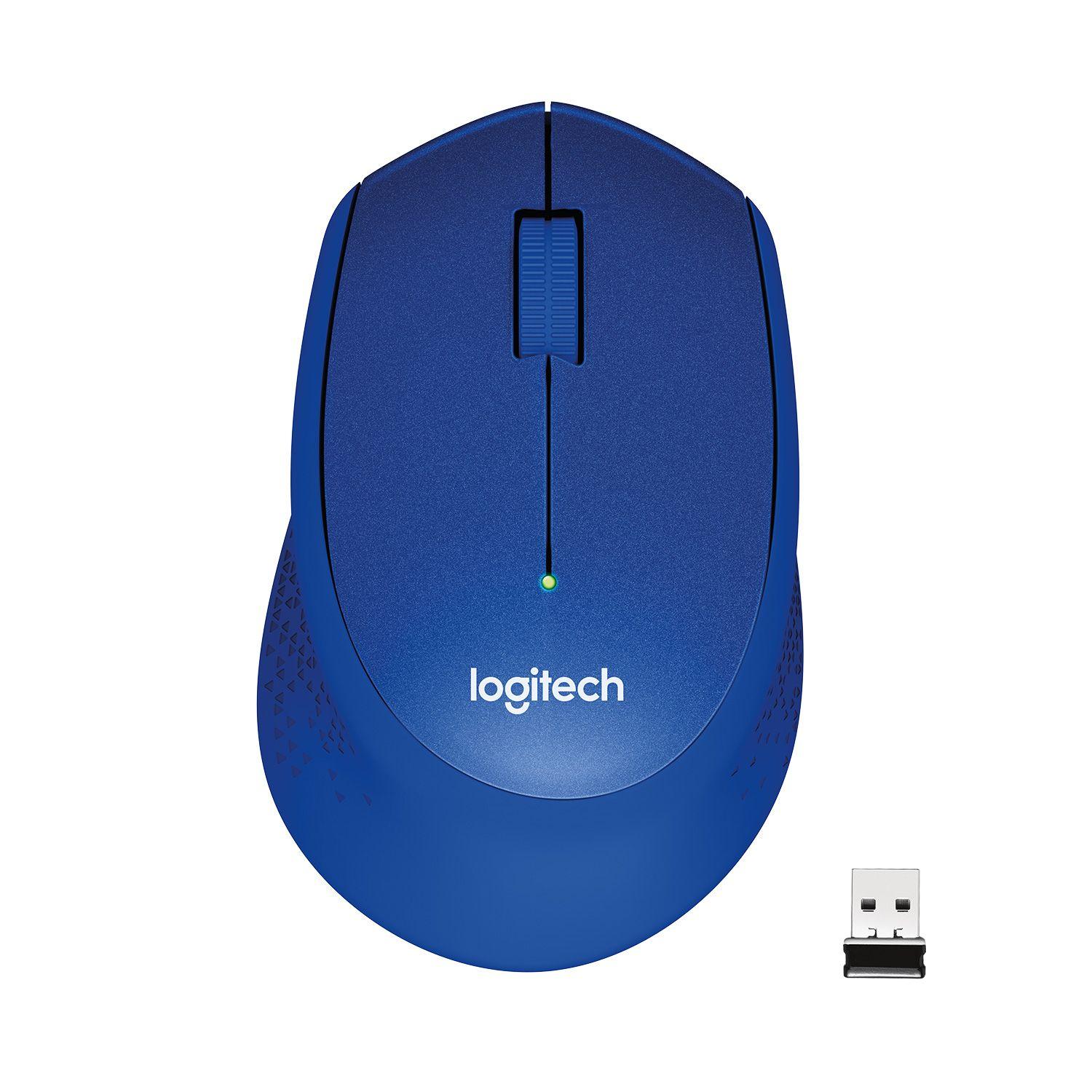 Rato LOGITECH M330 Silent Plus (Mão direita - 1000 DPI - Ótico - Azul)
