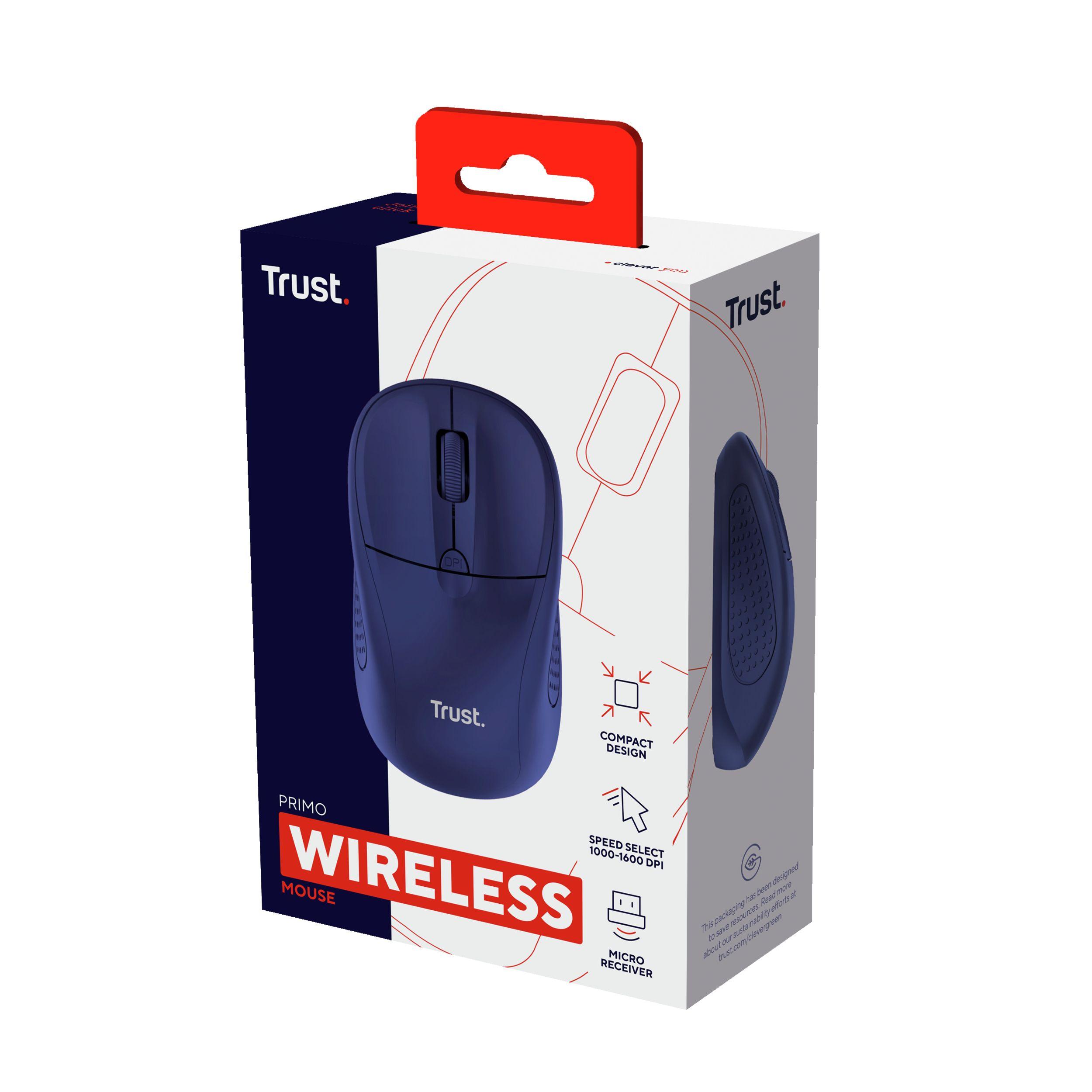 Rato TRUST Primo (Ambidestro - 1600 DPI - Ótico - Azul) — miniatura 5