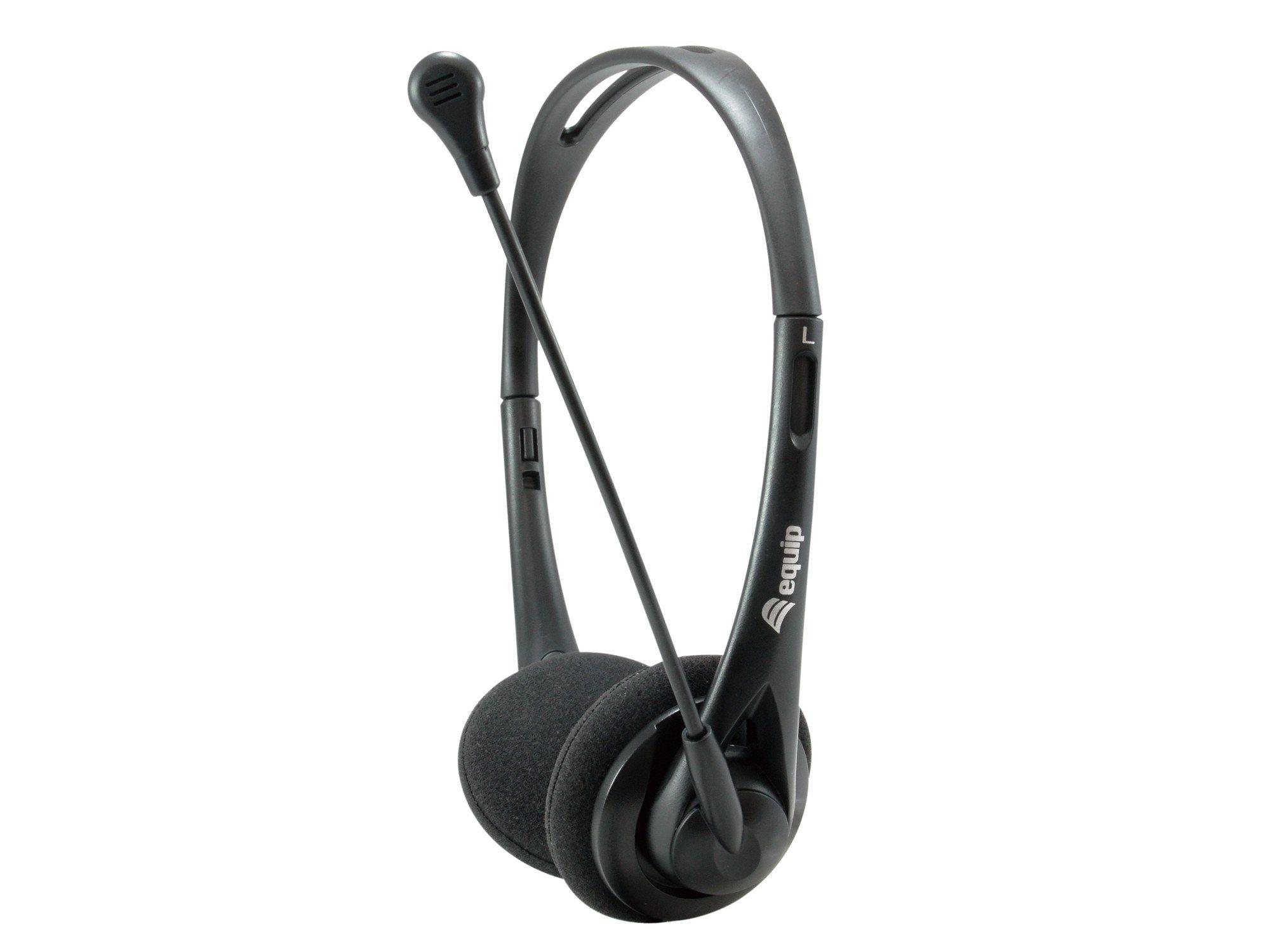 Headset com Microfone EQUIP 245302 (Binaural - Com fios - Circum-aural - Preto)