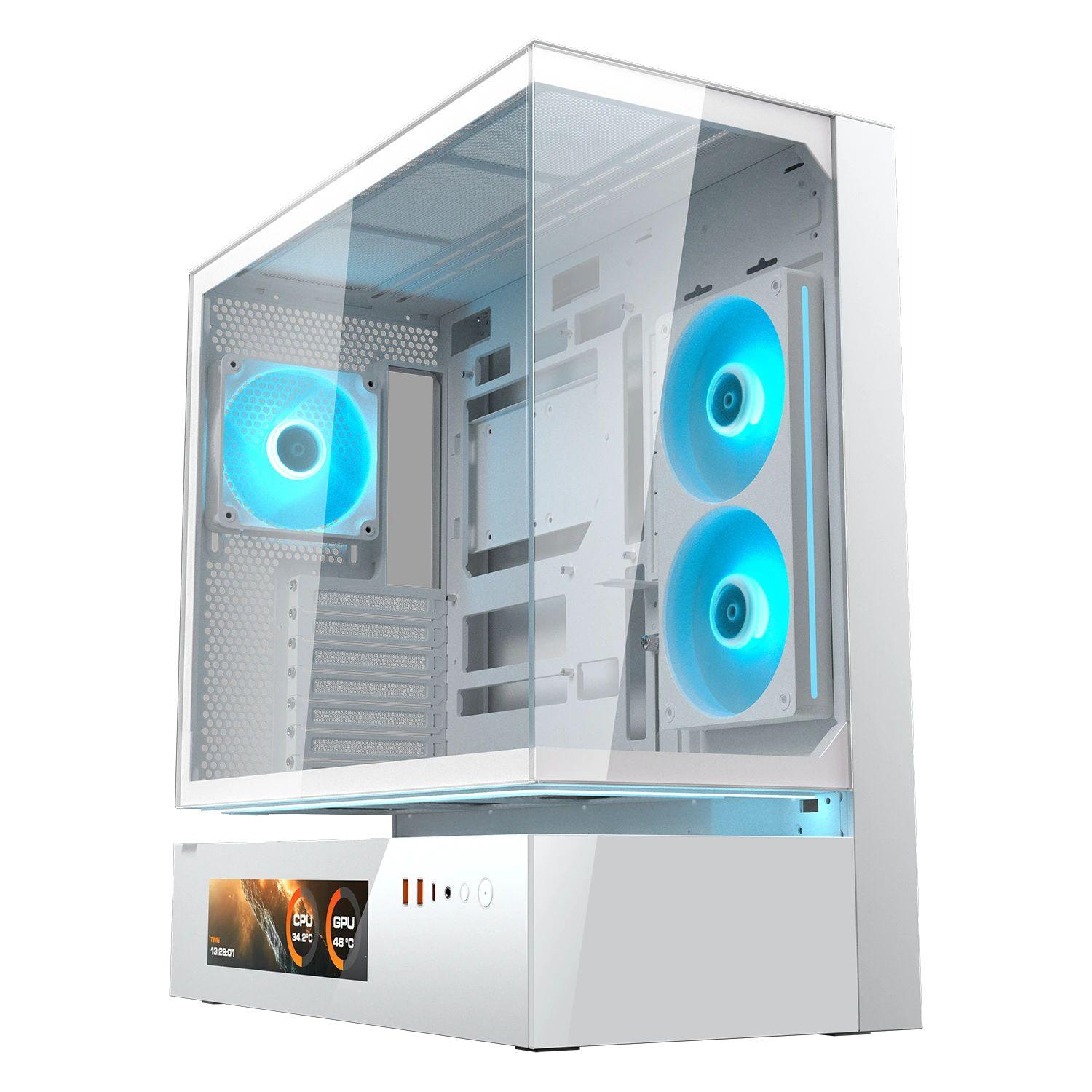 Caixa PC COUGAR CGR-2DA4W-V (ATX, CEB, Micro ATX, Mini-ITX - Midi Tower - Vidro, Aço - Branco)