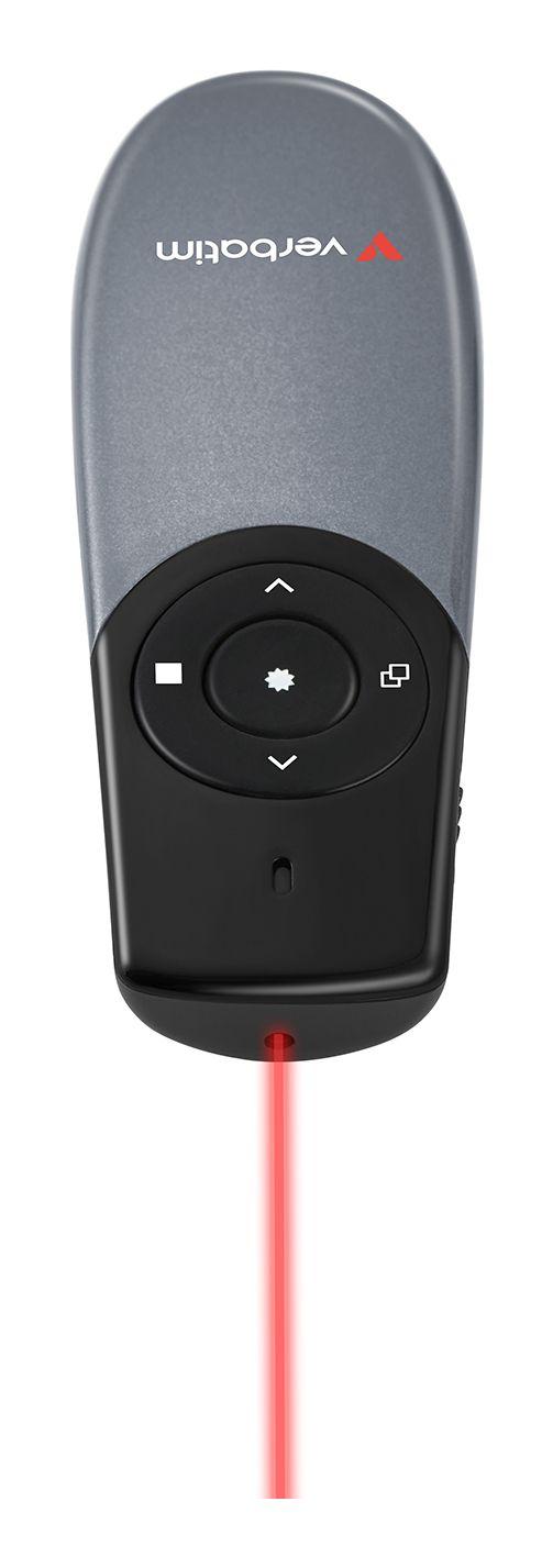 Apresentador Sem Fios com Ponteiro Laser VERBATIM Focus 32365 (RF - USB - Preto/Prateado), miniatura 2