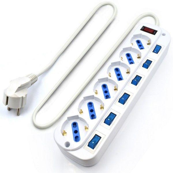 Régua de Tomadas EWENT EW3932-3M (Tipo F / Tipo L - Branco), miniatura 2