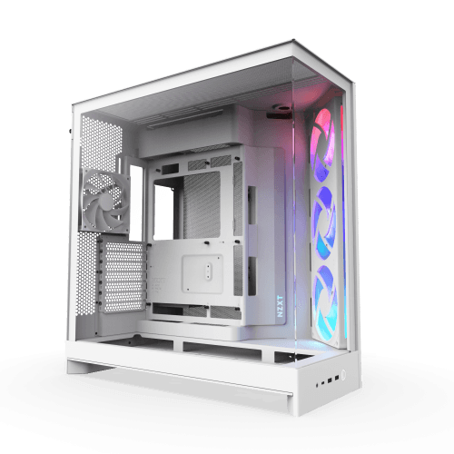 Caixa PC NZXT H9 Flow RGB (Mid Tower - SGCC, vidro temperado, rede - 16,5 cm - Branco)