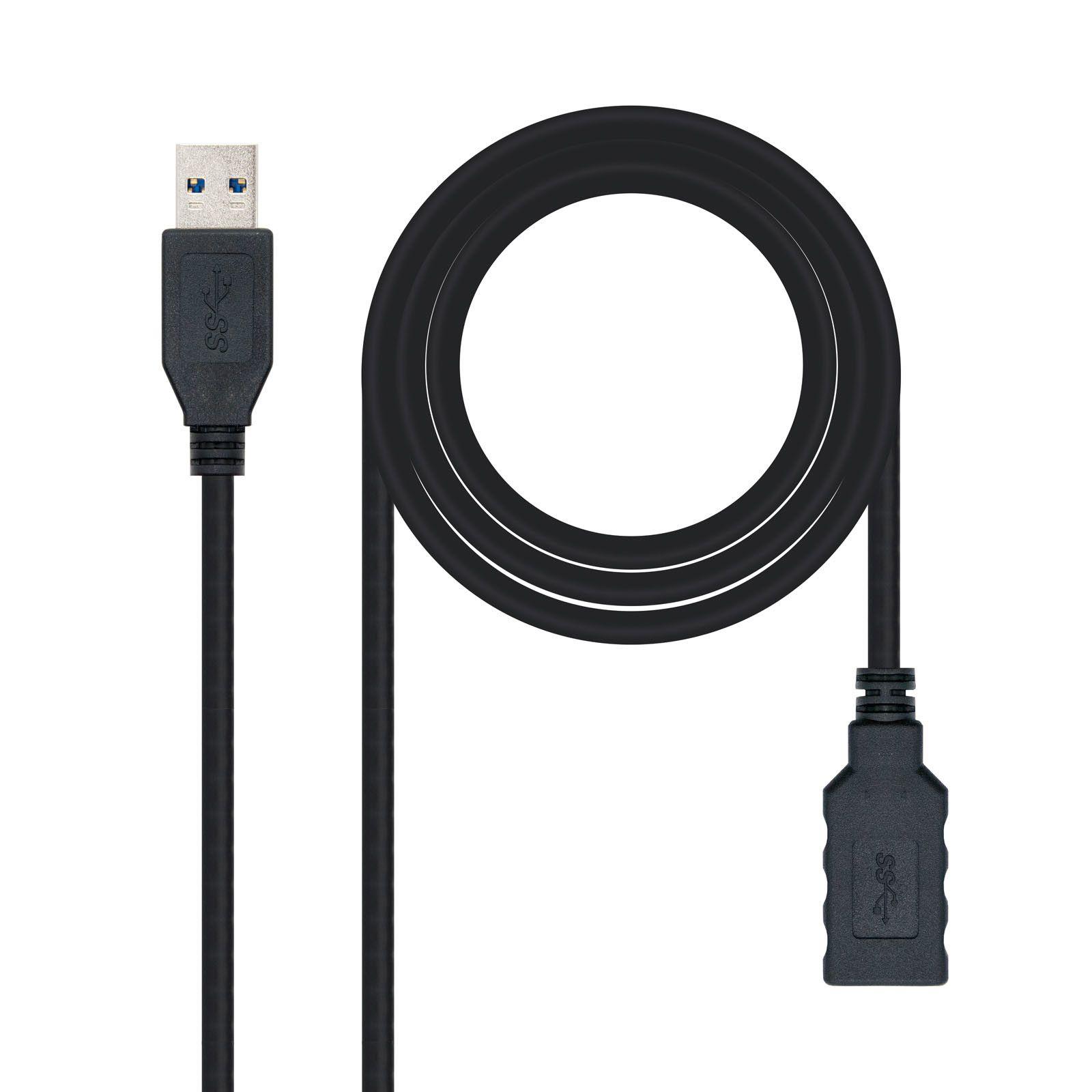 Cabo USB NANOCABLE 10.01.0901-BK (1 m - USB A - Preto), imagem 1