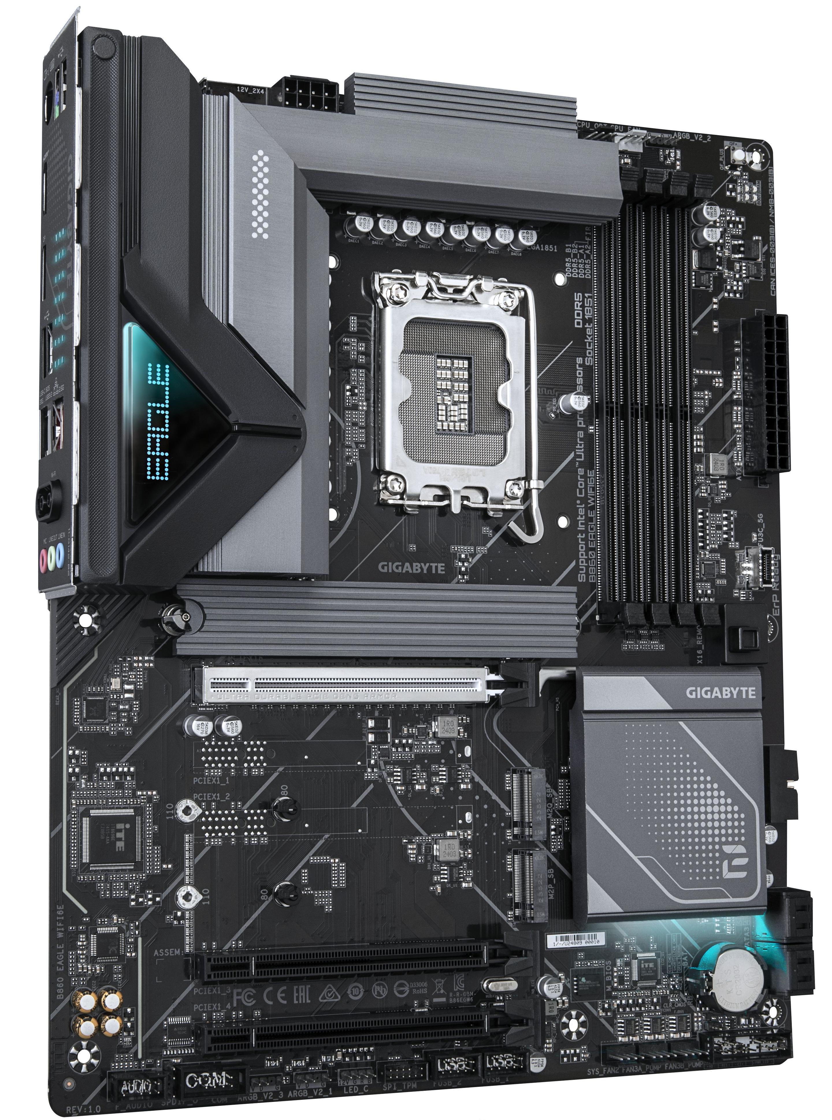 Motherboard GIGABYTE B860 EAGLE WIFI6E (LGA 1851 (Socket V1) - ATX - Duplo canal - Castanho escuro) — miniatura 3