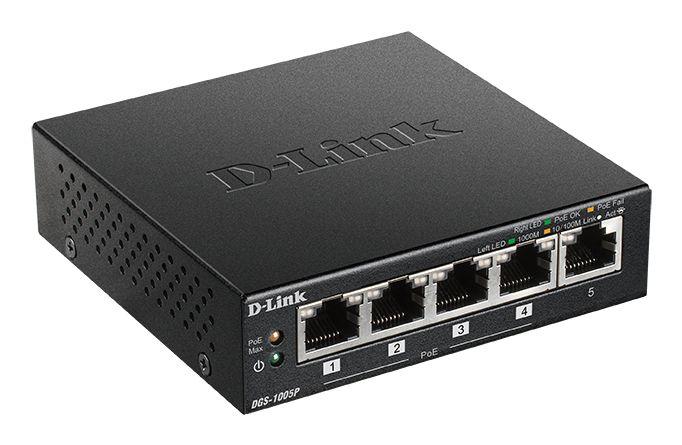 Switch de Rede D-LINK DGS-1005P/E (Gigabit Ethernet - 64 KB - 10 Gbit/s - Preto) — miniatura 2