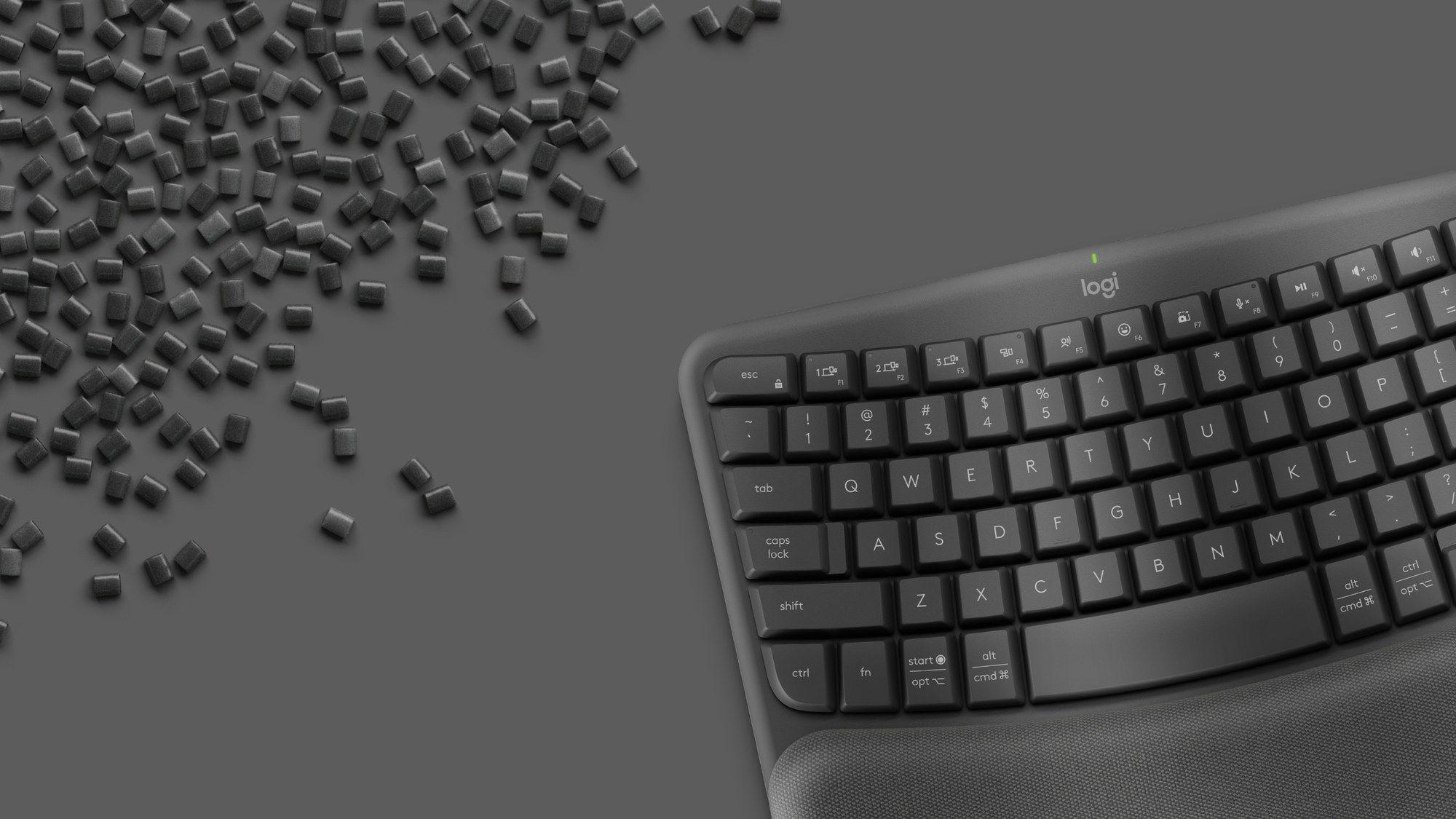 Teclado LOGITECH Wave Keys (Checo - Interruptor de membrana - Tamanho completo - Grafite) — miniatura 4