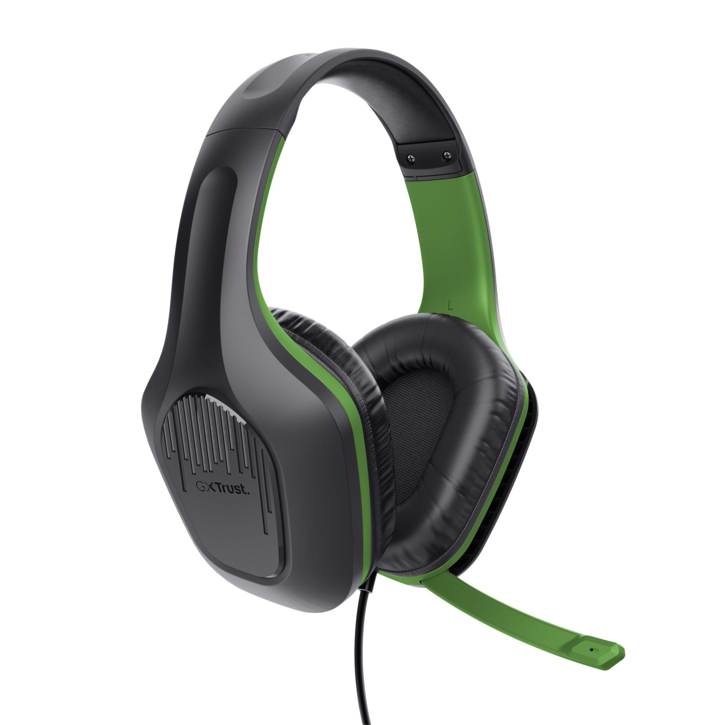 Headset Gaming TRUST GAMING GXT 415X Zirox (Binaural - Com fios - Circum-aural - Preto/Verde), miniatura 2