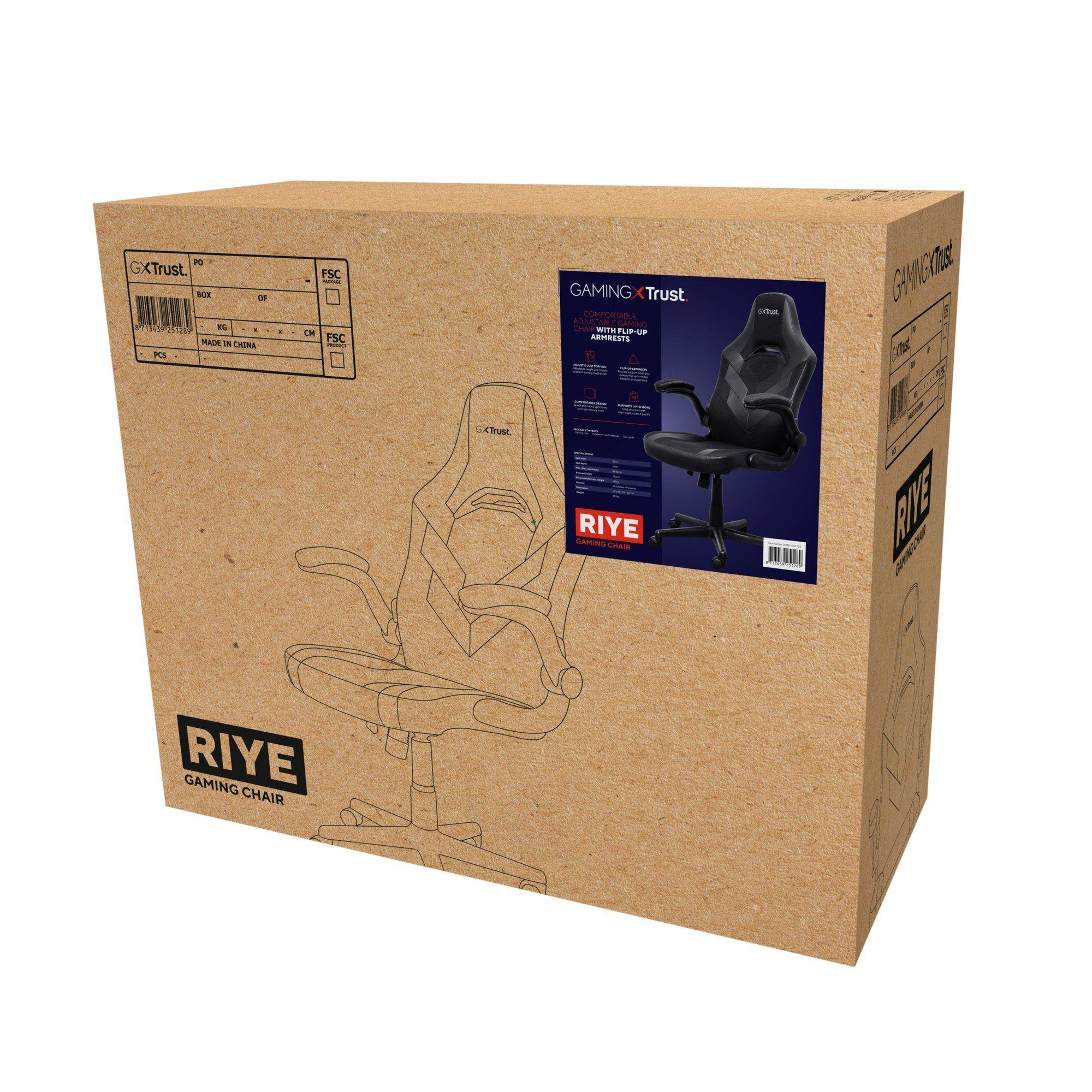 Cadeira Gaming TRUST GXT 703 RIYE (140 kg - 12 cm - Tecido, Couro, Poliuretano - Preto), miniatura 6