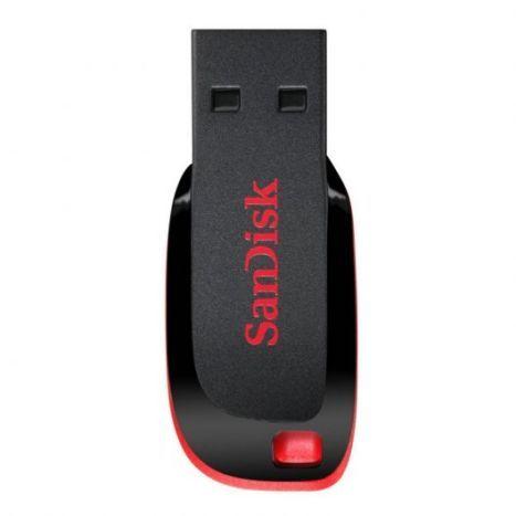 Pen USB SANDISK Cruzer Blade SDCZ50-032G-B35 (Sem tampa - USB 2.0 - Até 28 MB/s - Preto e Vermelho)