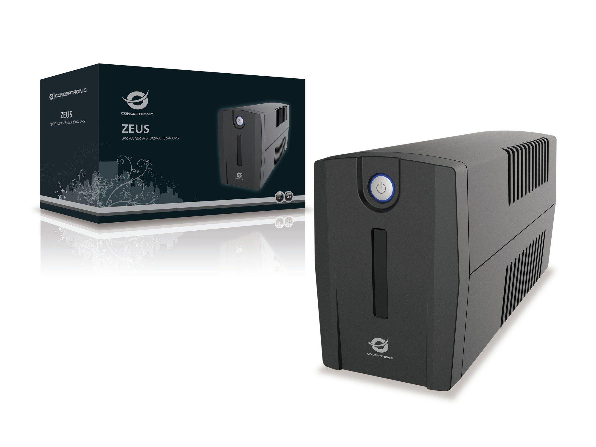 UPS Line-Interactive CONCEPTRONIC ZEUS01ES (Cabo USB - Tipo F - Preto), miniatura 2