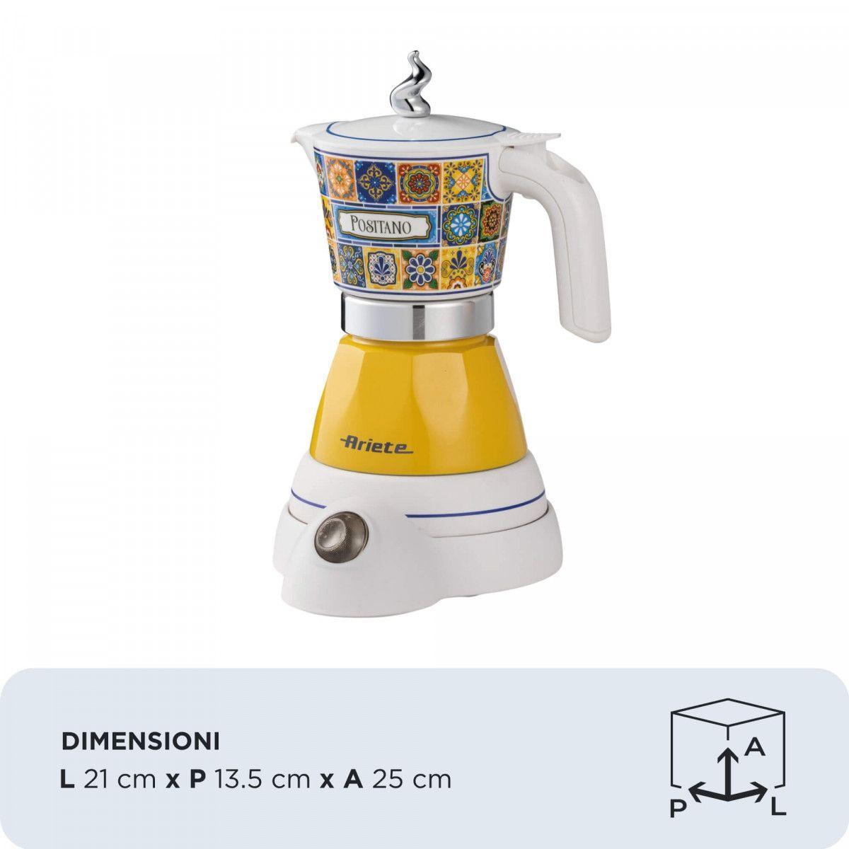 Máquina de Café Italiana Elétrica ARIETE 1358/1P (Café moído - 400 W - 5 bar - Azul e Amarelo), miniatura 2