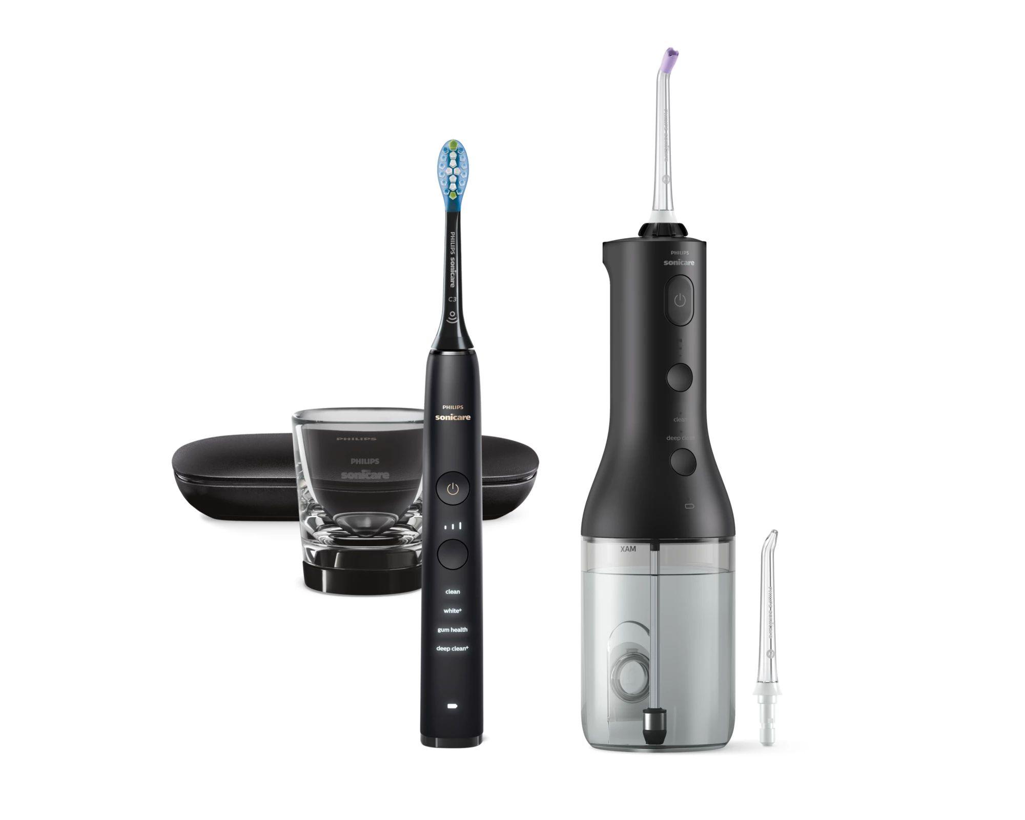 Conjunto Escova de Dentes Elétrica e Irrigador Oral PHILIPS Sonicare HX3886/43 (Preto)