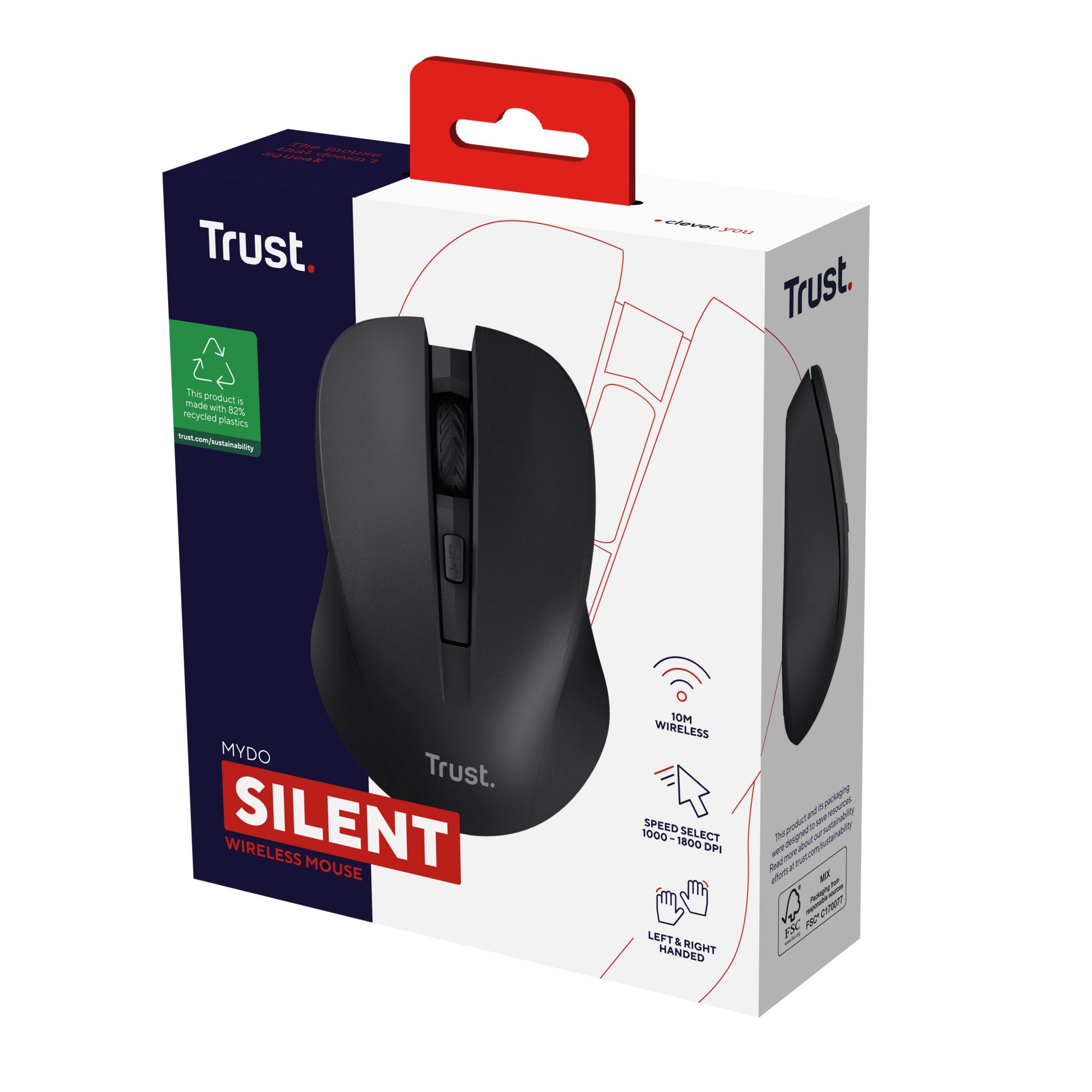 Rato TRUST Mydo Silent (Ambidestro - 1800 DPI - Ótico - Preto), miniatura 5