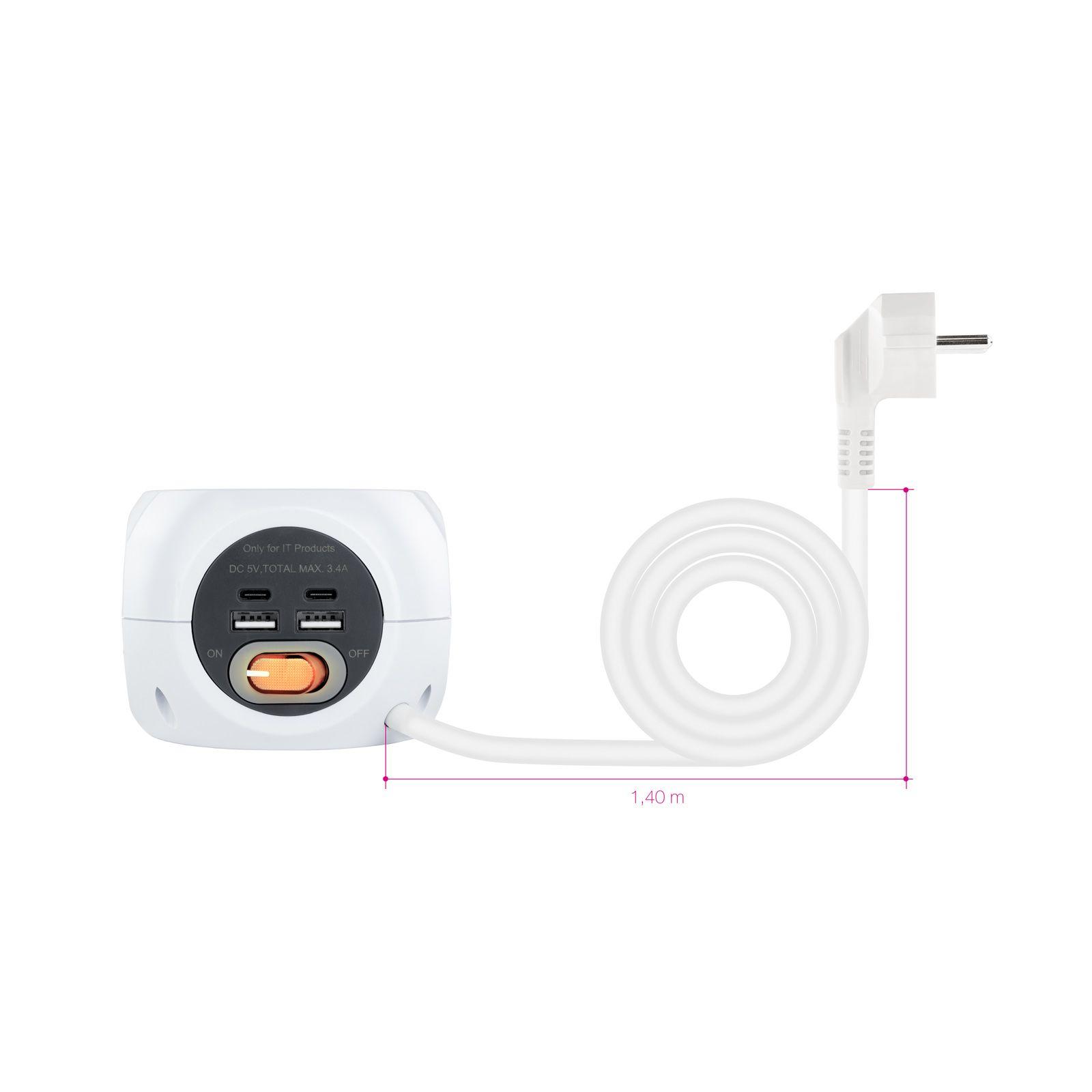 Bloco de Tomadas NANOCABLE 10.37.0001 (3680 W - Branco) — miniatura 6