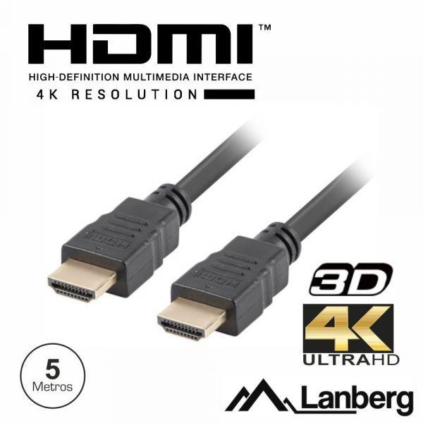 Cabo HDMI LANBERG CA-HDMI-11CC-0050-BK (5 m - Suportada - 30 Hz - Preto), miniatura 2