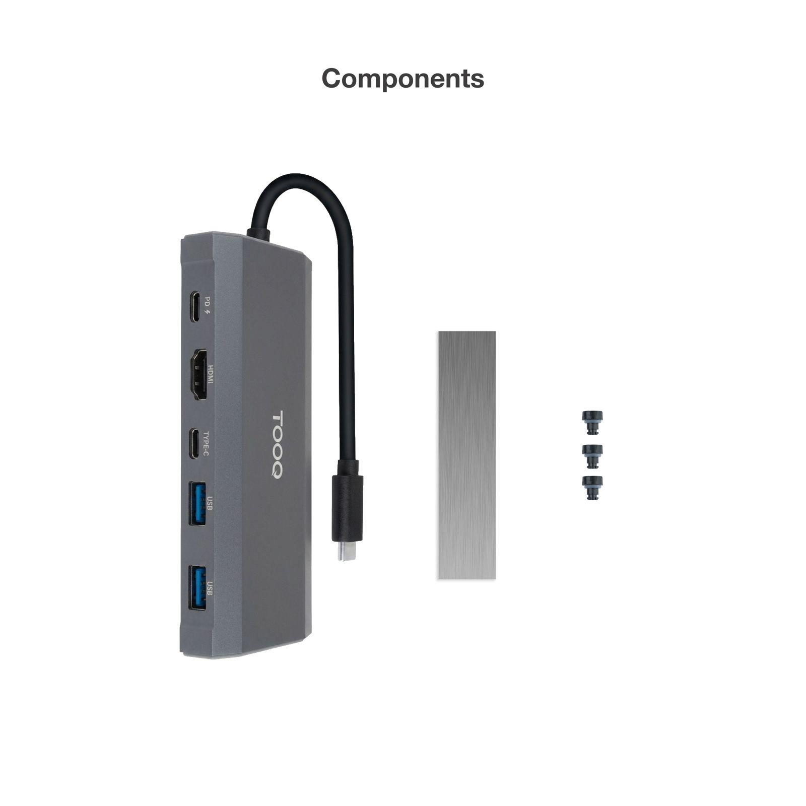 Caixa Externa SSD M.2 com Hub USB-C TOOQ TQE-2241G (8 TB - PCI Express, SATA NVMe - Cinzento) — miniatura 7