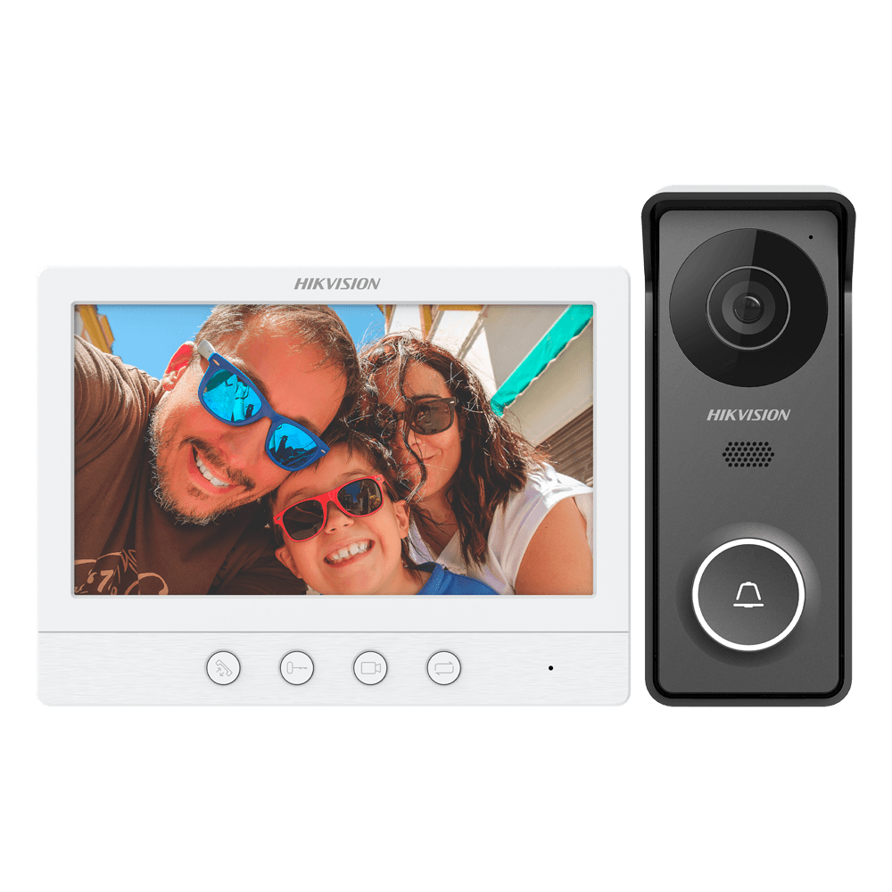 Kit de Videoporteiro HIKVISION DS-KIS213(B) (4 fios analógicos - ecrã TFT LCD de 7")