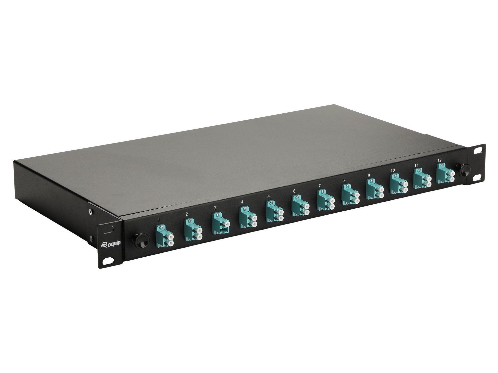 Painel de Fibra Ótica EQUIP 337202 (12 portas LC Duplex - OM3 - Preto)