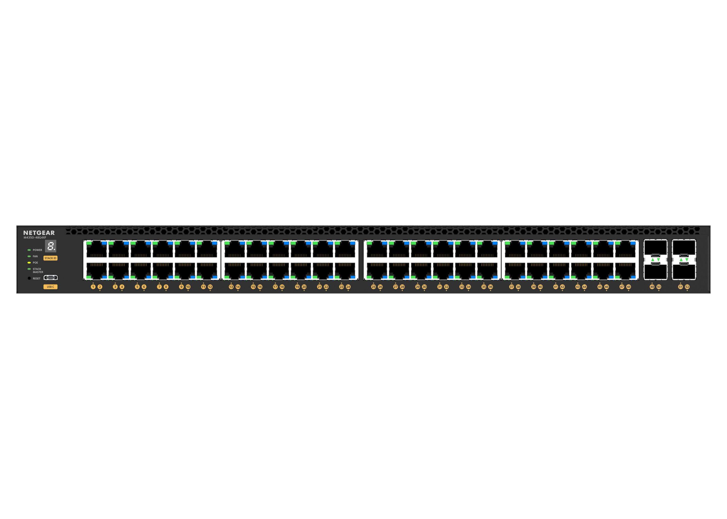 Switch NETGEAR M4350-48G4XF (Gigabit Ethernet - 32 MB - 176 Gbit/s - Preto), miniatura 4