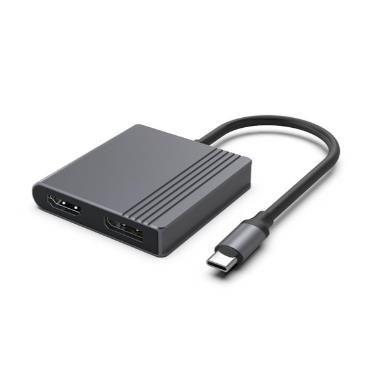 Adaptador USB-C GEMBIRD A-CM-HDMIFDPF-01 (USB-C - HDMI e DisplayPort - Preto)