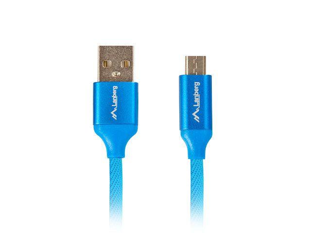 Cabo USB LANBERG CA-USBM-20CU-18-BL (1,8 m - USB-A macho - Micro USB-B macho - Azul)