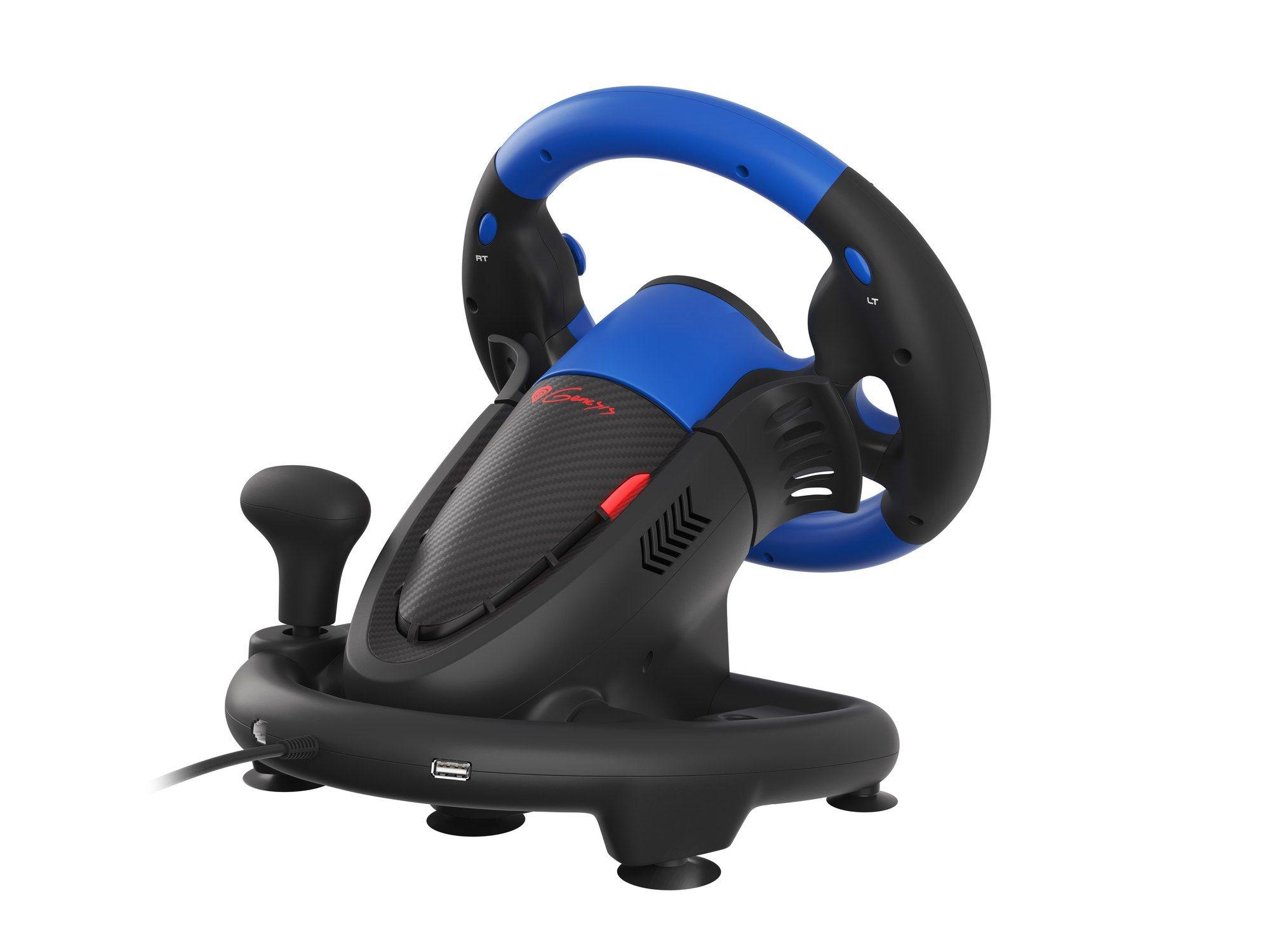 Volante e Pedais Gaming GENESIS Seaborg 350 (Com fios - Preto e Azul), miniatura 6