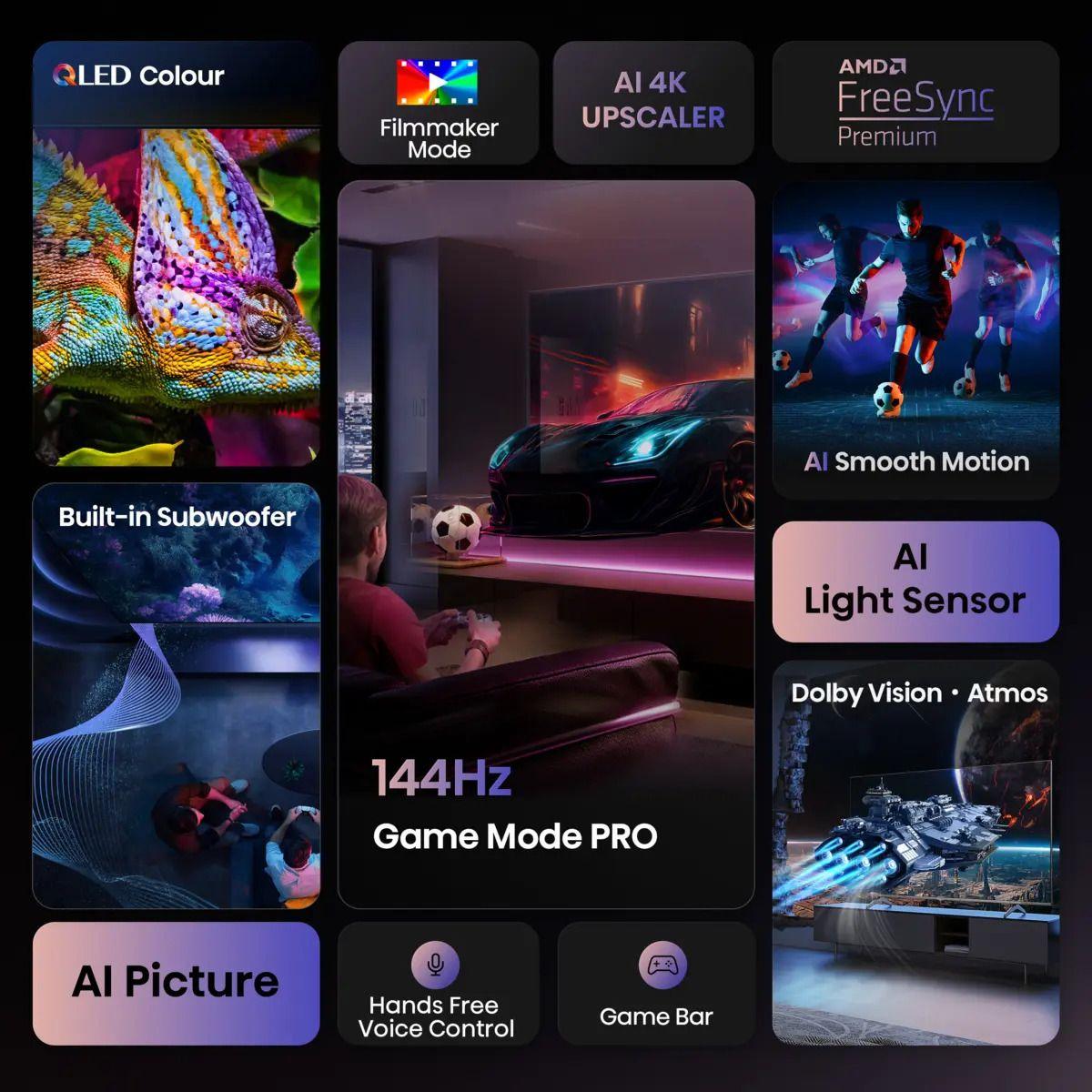 Televisão HISENSE TV 100E7Q PRO (100" - QLED - 3840 x 2160 pixels - Preto), miniatura 3