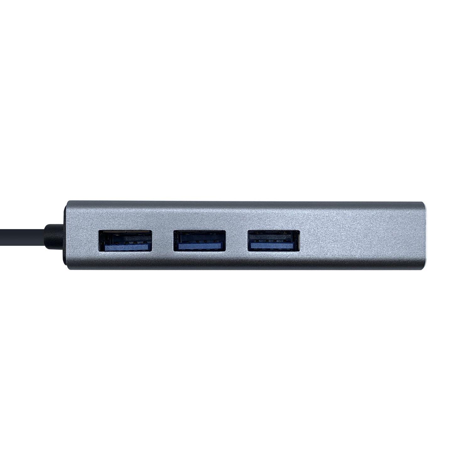 Hub USB AISENS A106-0401 (0,15 m - USB 3.2 Gen 1 Tipo A - RJ-45, USB 3.2 Gen 1 Tipo A - Cinzento), miniatura 2