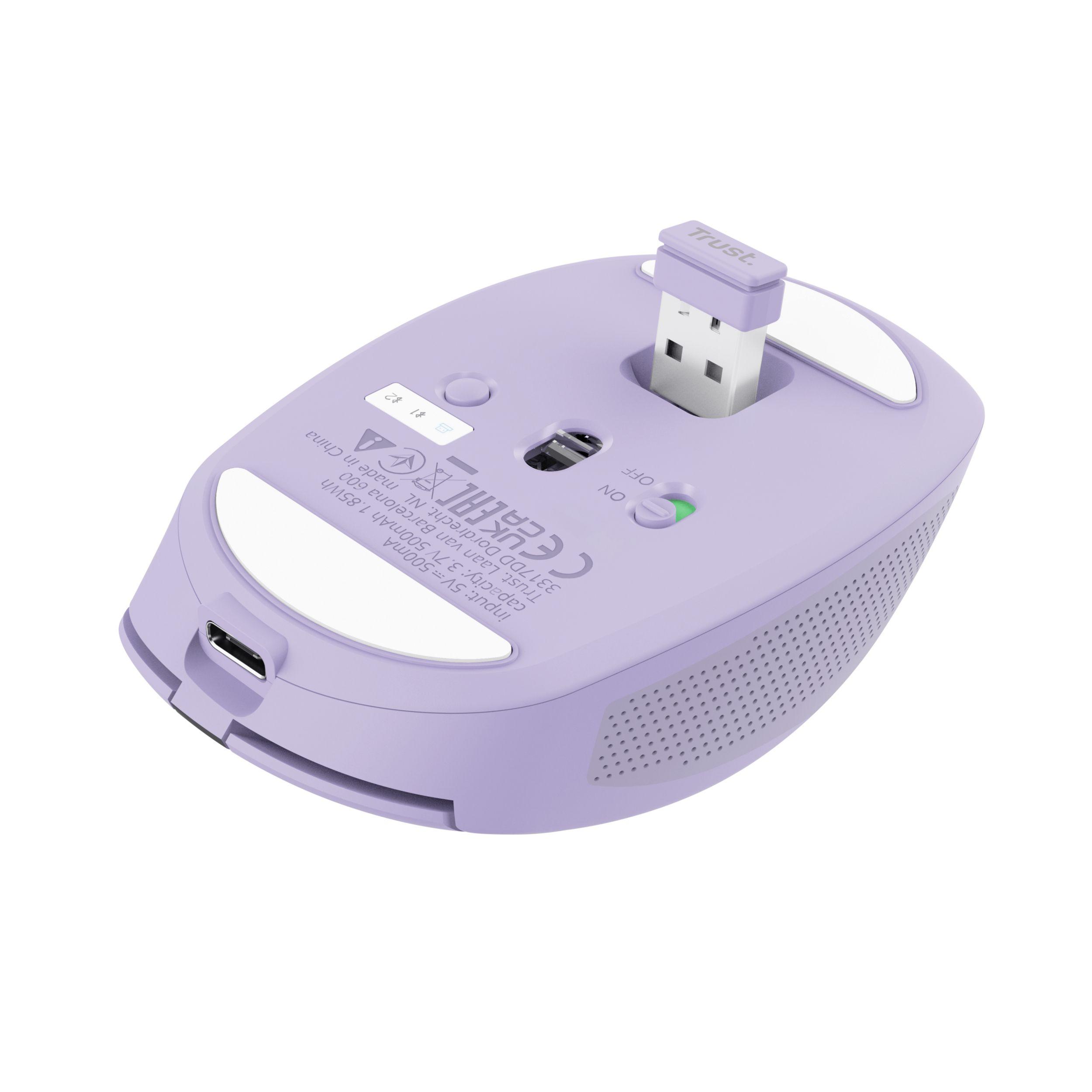Rato TRUST Ozaa Compact 25384 (Mão direita - 3200 DPI - Ótico - Lilás), miniatura 5