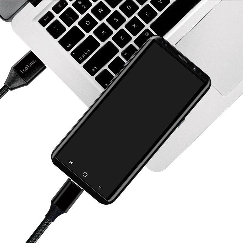 Cabo USB LOGILINK CU0140 (1 m - USB A - USB C - Preto) — miniatura 4
