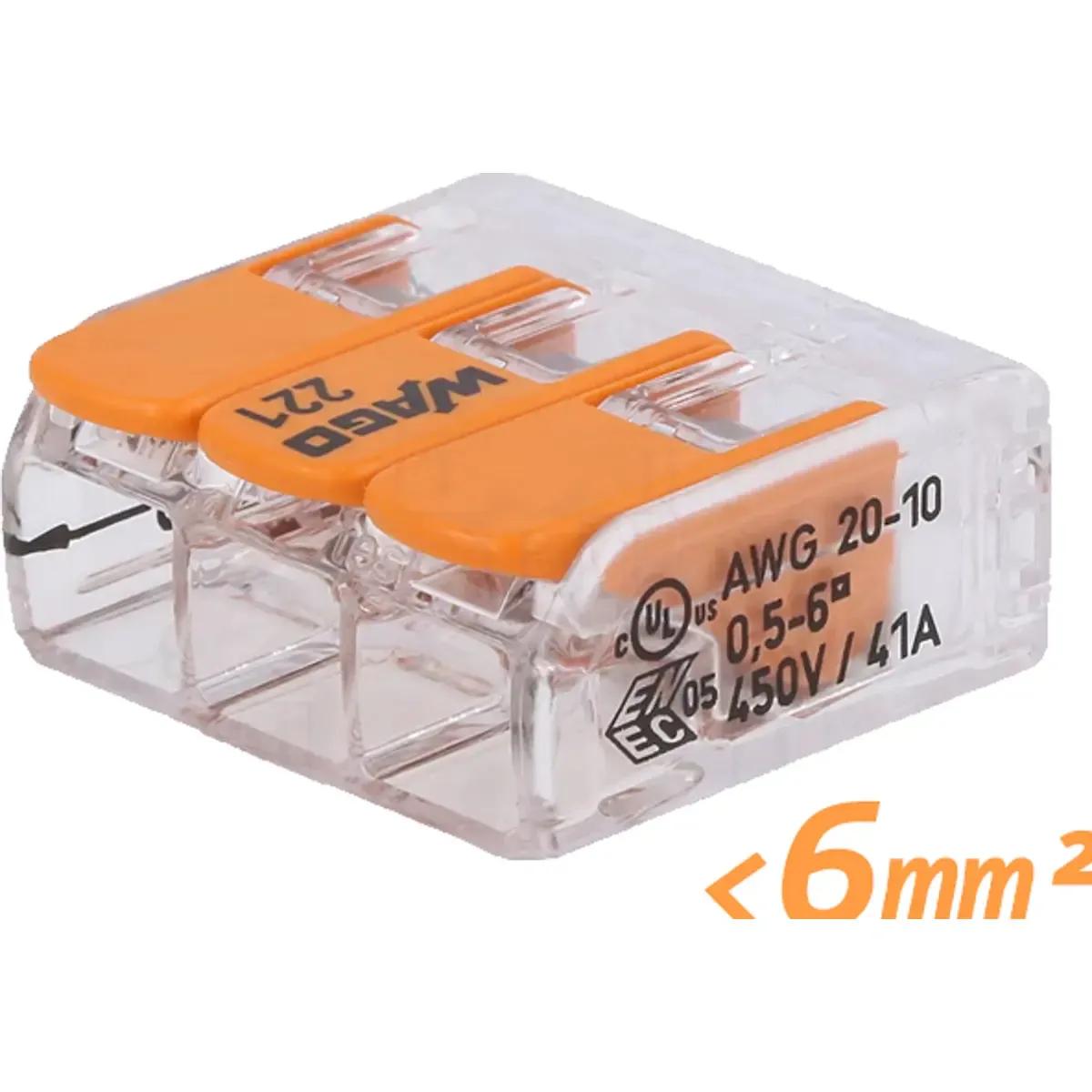 Ligador Rápido WAGO 221-613 (3 Ligações - 0,5–6 mm²) — miniatura 2
