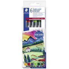 Marcadores de Ponta Dupla STAEDTLER 3001 C6-1 Europa (pontas de 1,0–6,0 mm e 0,5–0,8 mm), miniatura 2